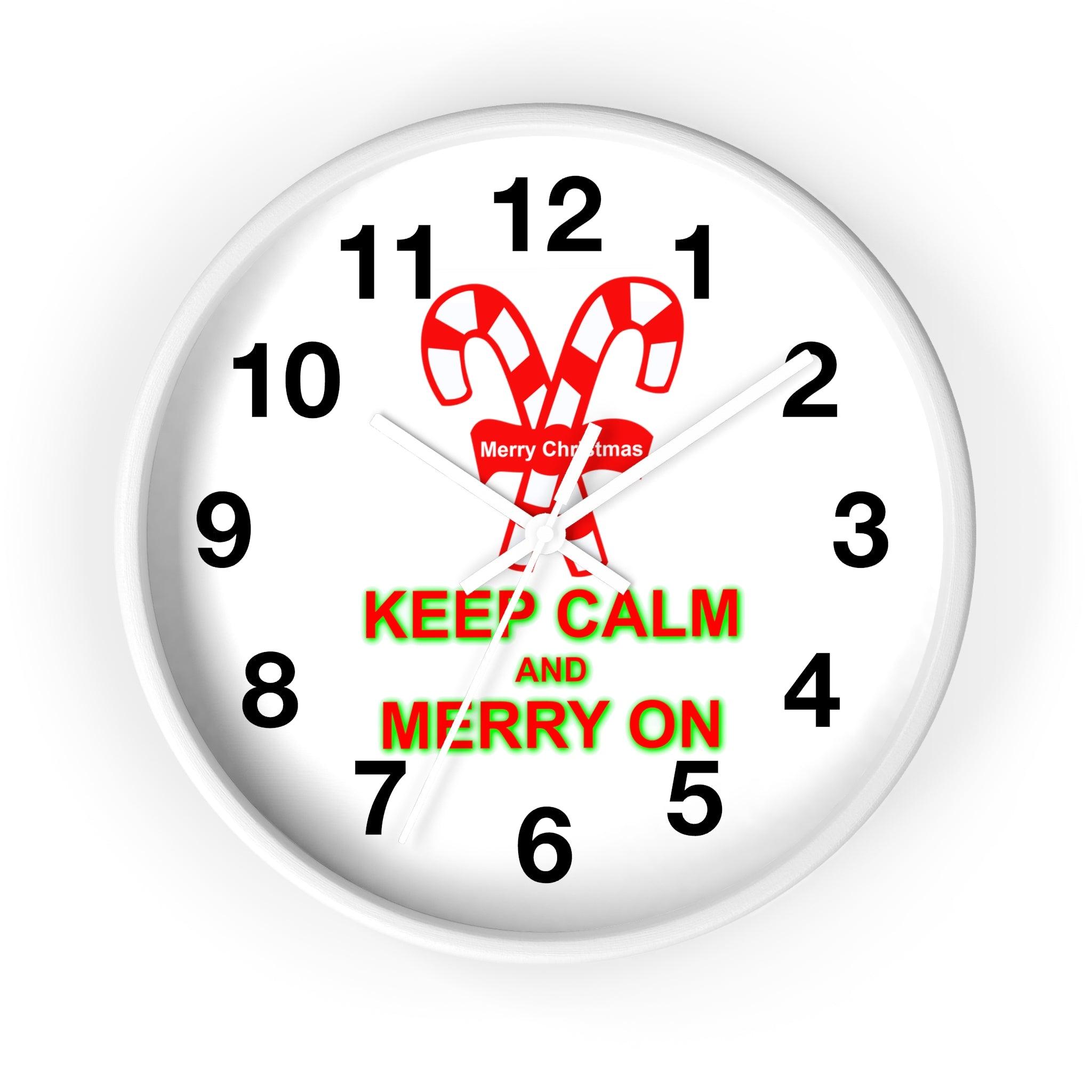 Keep Calm and Merry On - Wall Clock