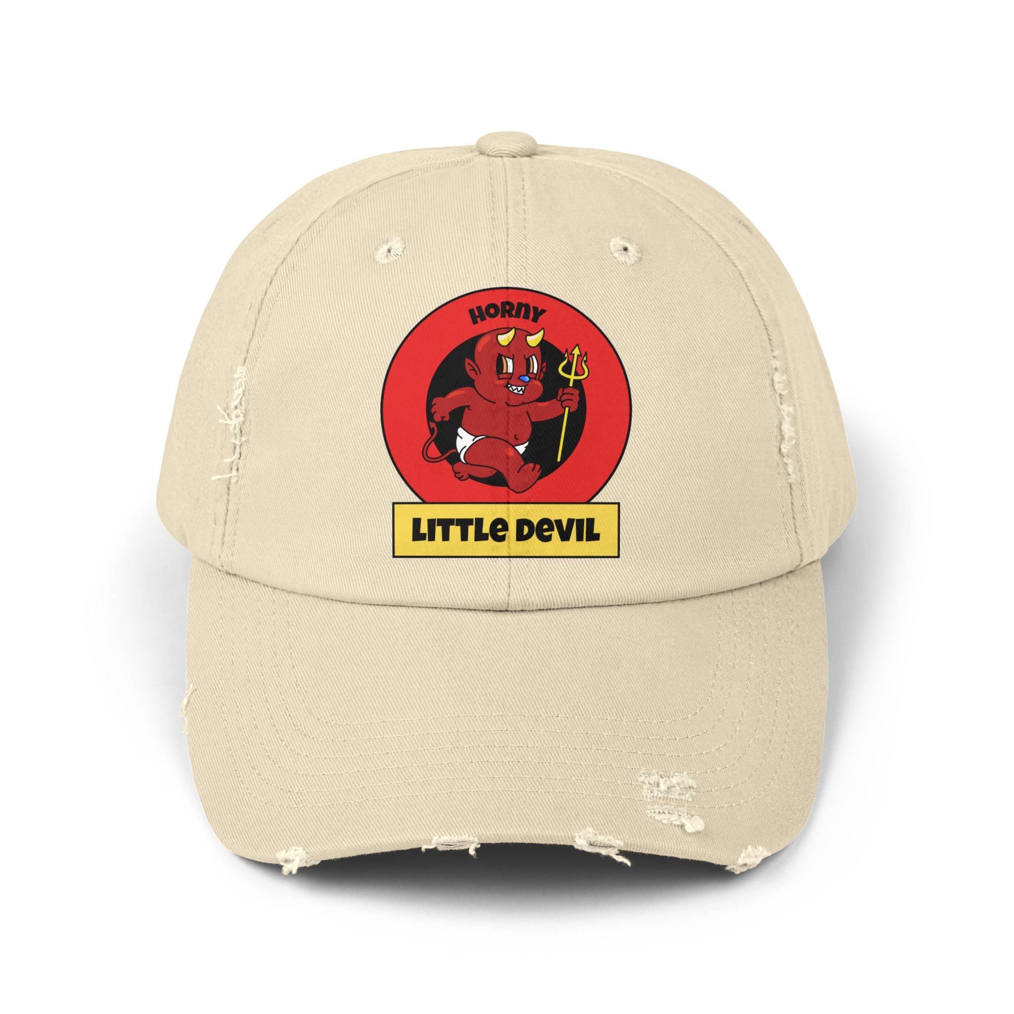 Horny Little Devil - Cotton Twill Distressed Baseball Cap