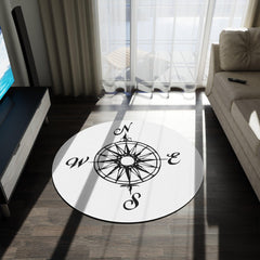 Compass - Round Rug - Witty Twisters Fashions