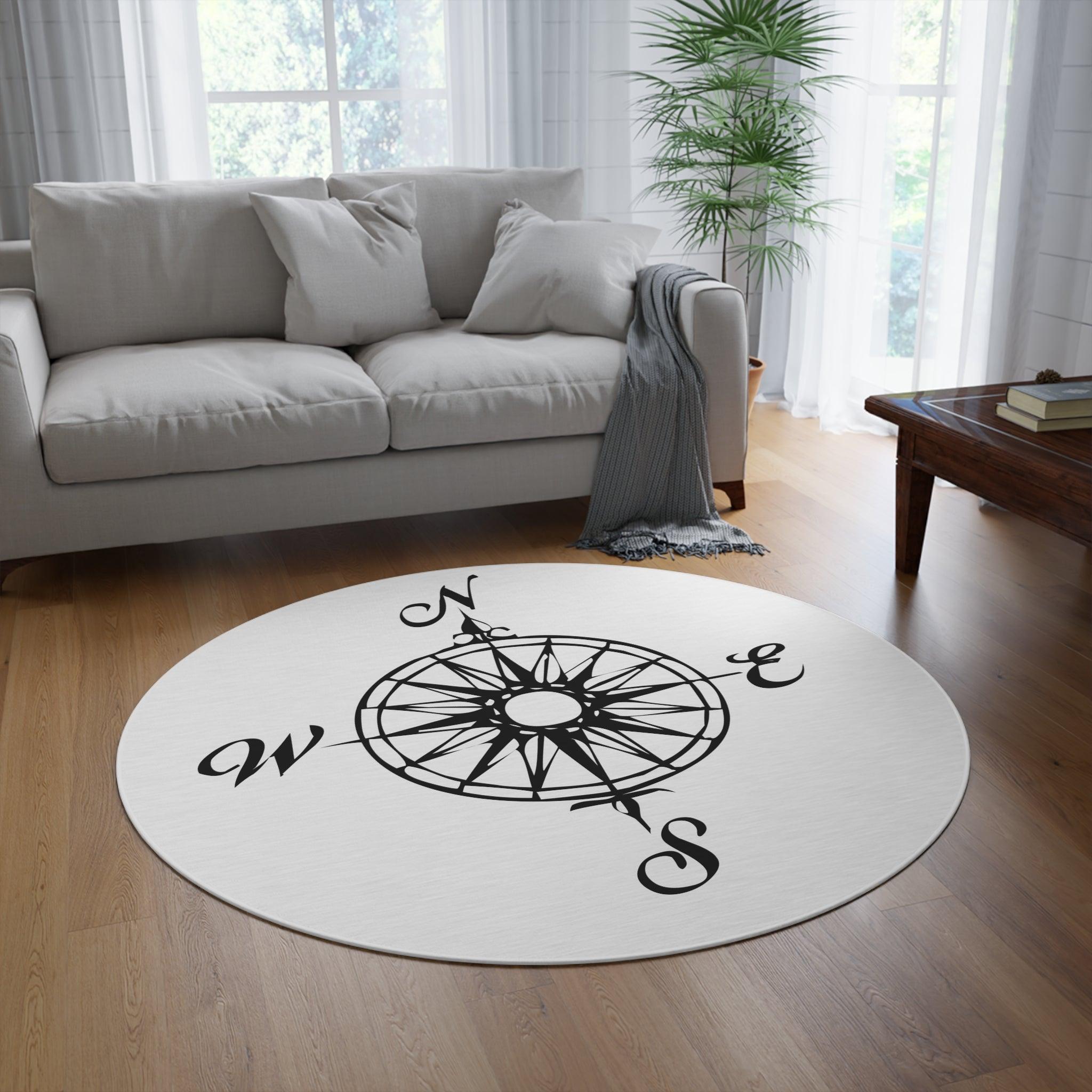 Compass - Round Rug - Witty Twisters Fashions