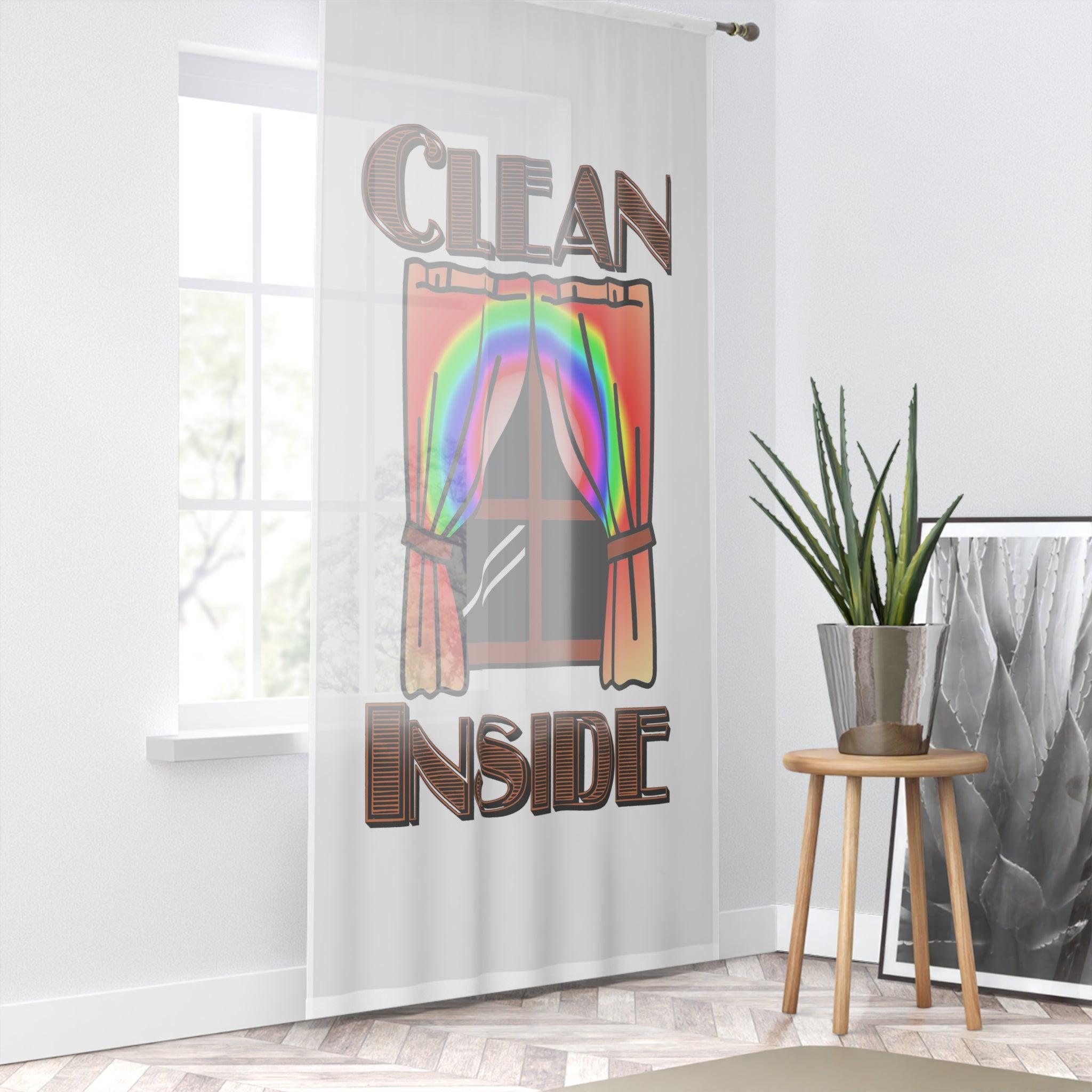 Clean Inside - Window Curtains - Witty Twisters Fashions