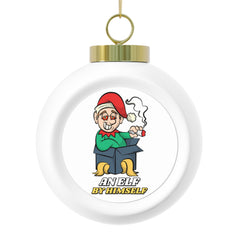 An elf by himself - Christmas Ball Ornament