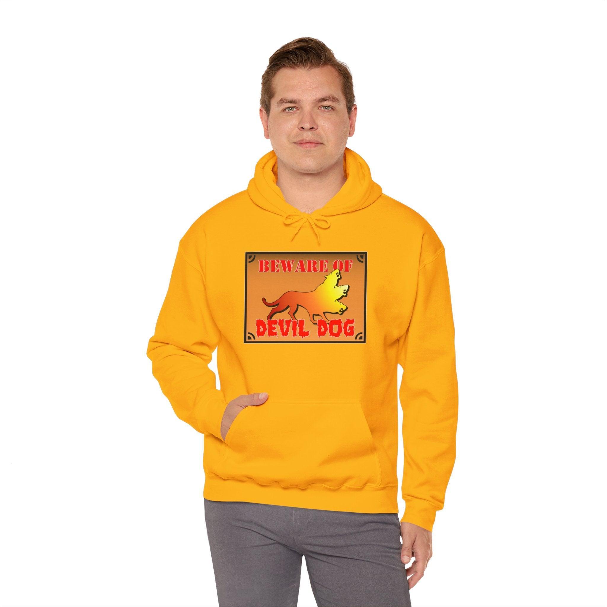 Beware Of Devil Dog Sign - Hoodie - Witty Twisters Fashions