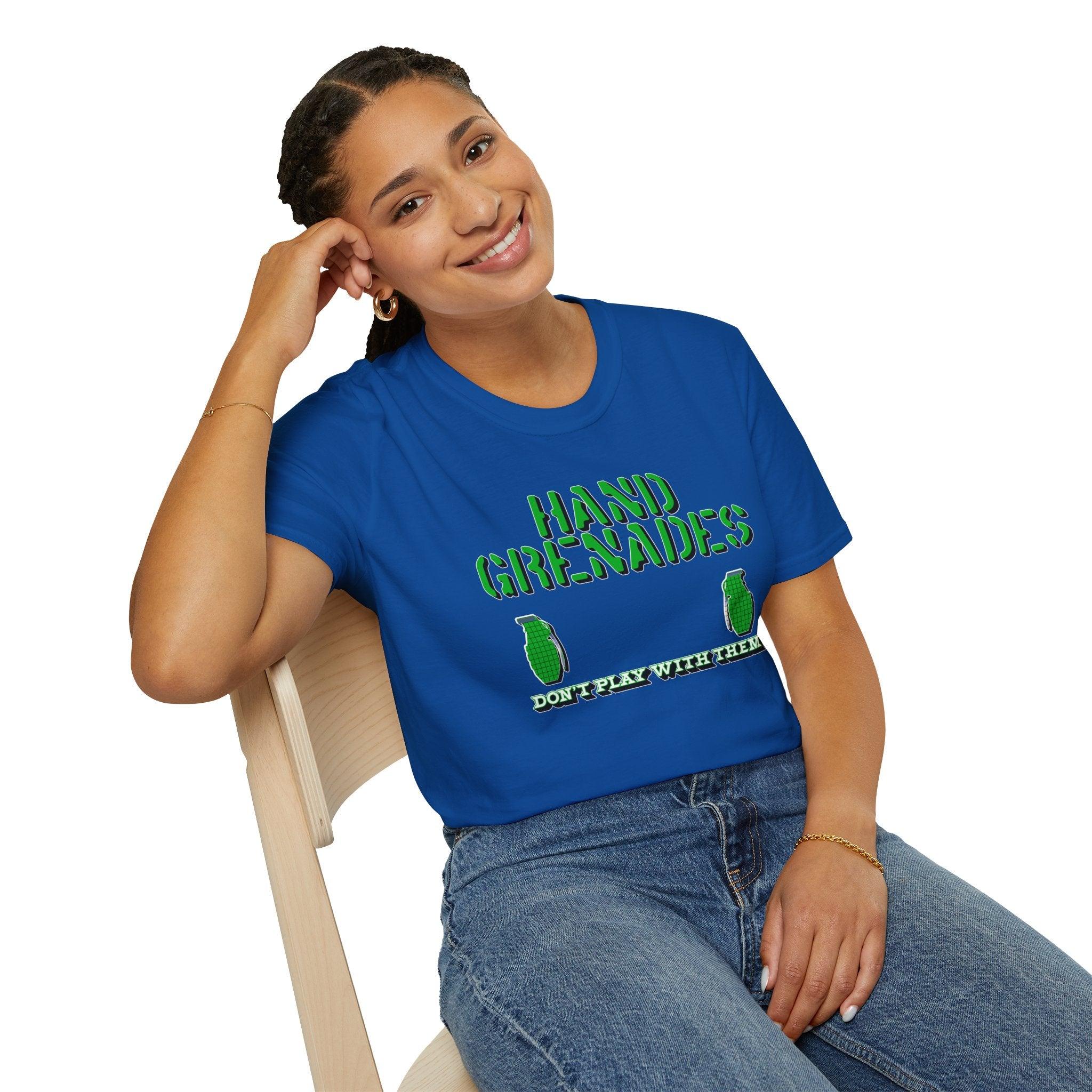 Hand Grenades Don't Play With Them - Softstyle T-shirt - Witty Twisters Fashions