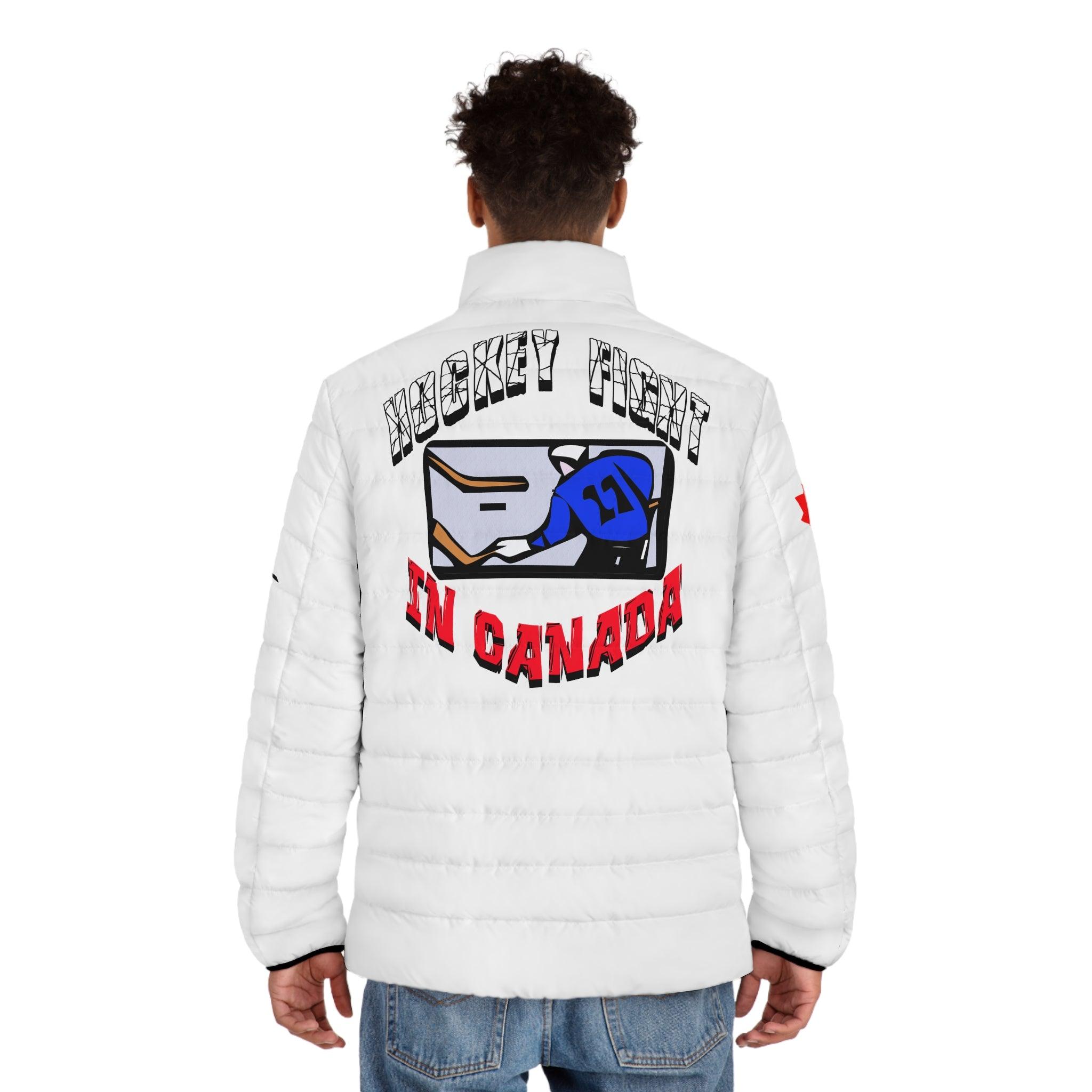 Hockey Fight In Canada - Men’s Puffer Jacket - Witty Twisters Fashions