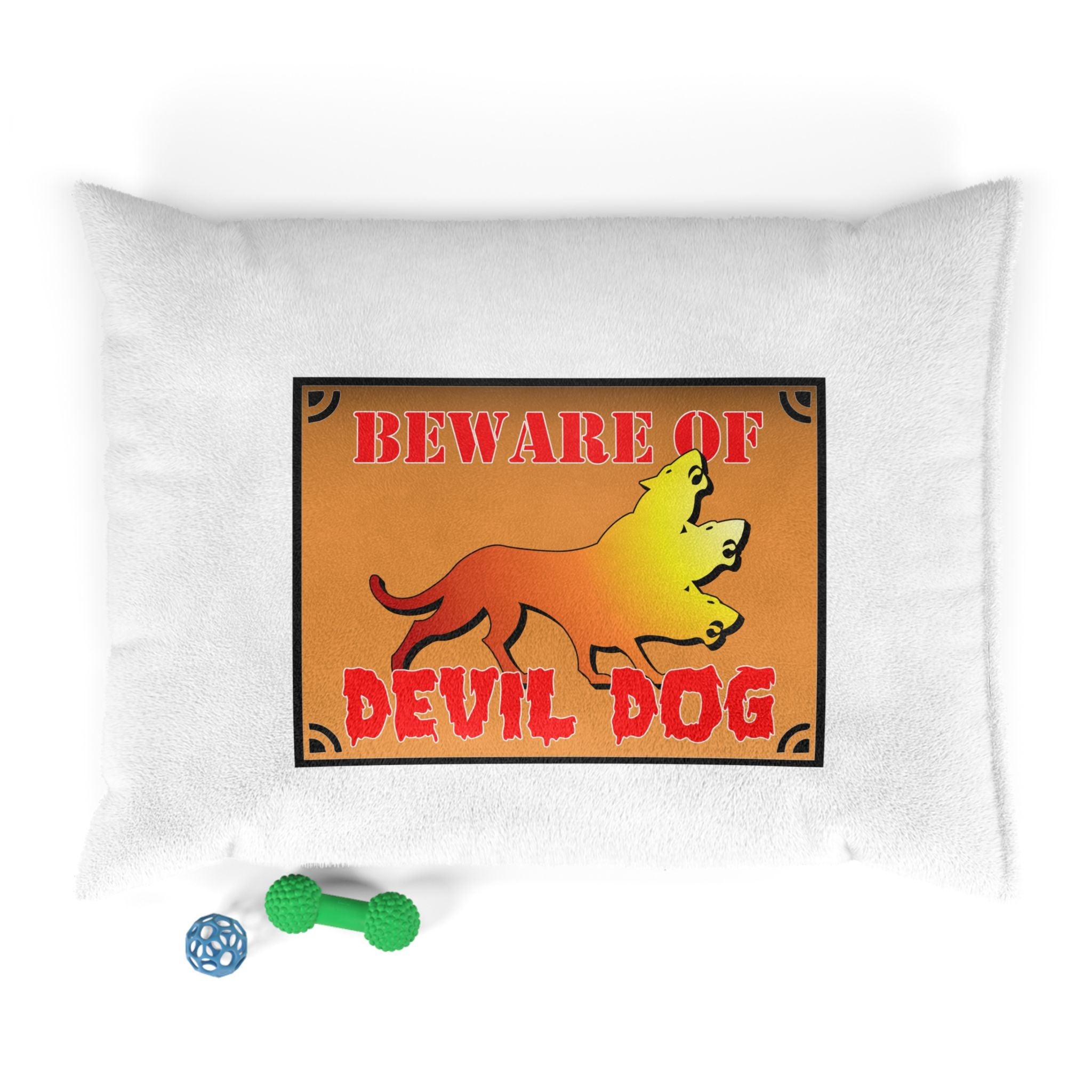 Beware of Devil Dog Sign - Pet Bed - Witty Twisters Fashions