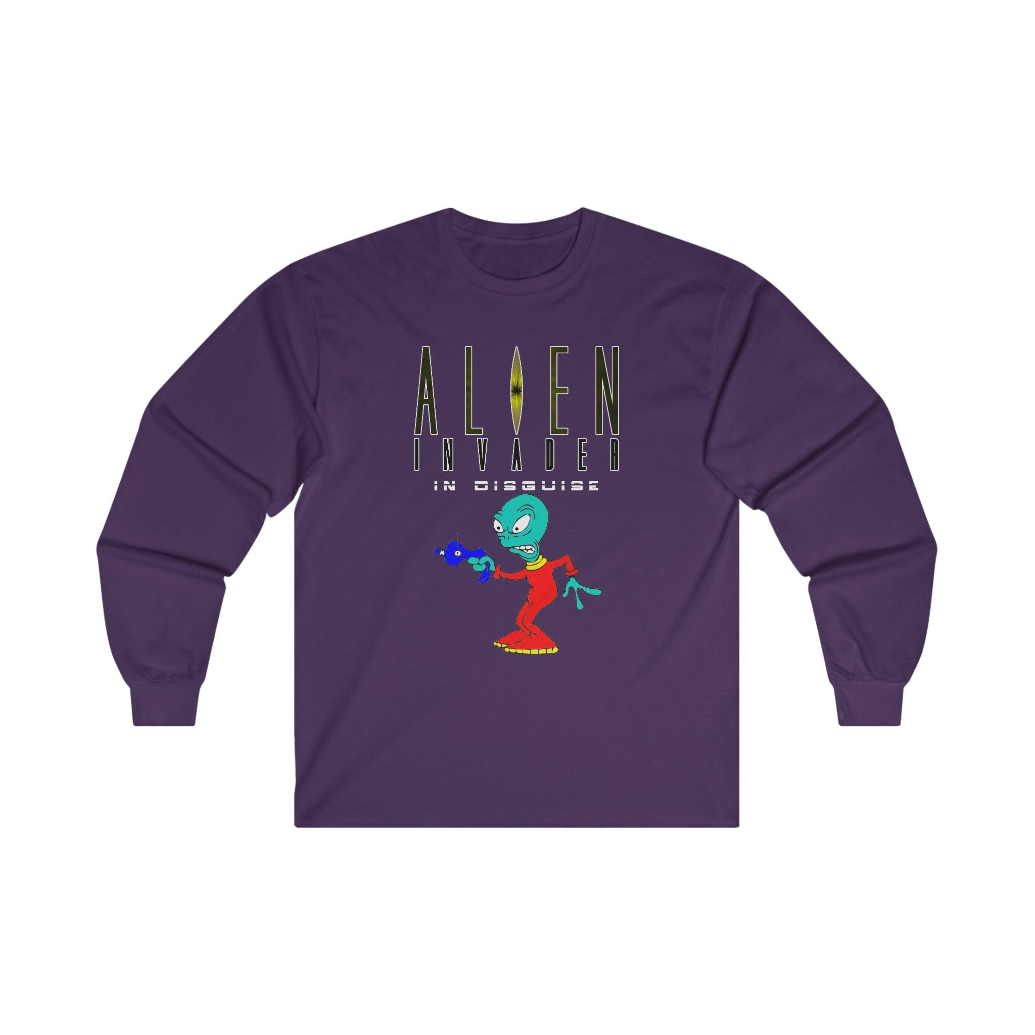 Alien Invader In Disguise - Long-Sleeve Tee - Witty Twisters Fashions