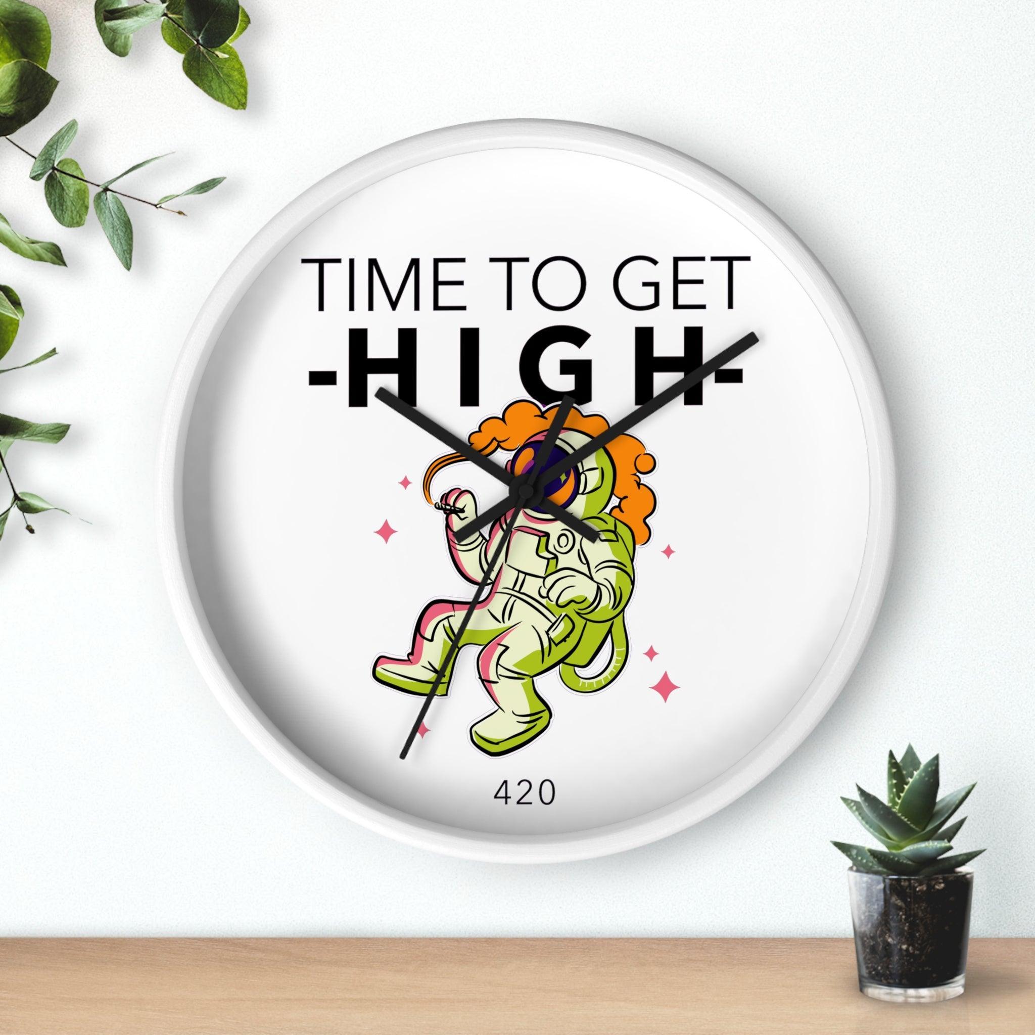 Time To Get High 420 - Wall Clock - Witty Twisters Fashions