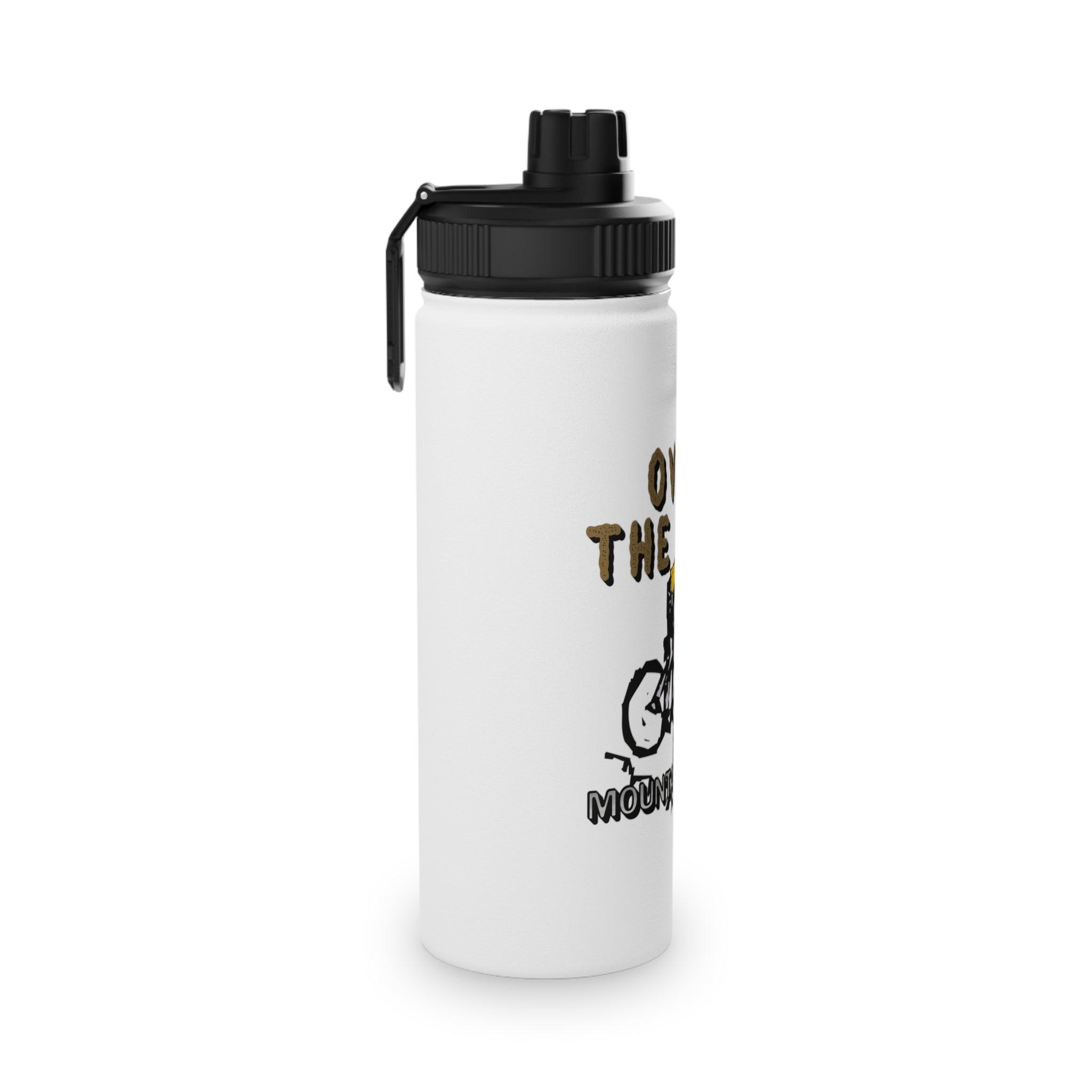 Over The Hill Mountain Biker - Stainless Steel Water Bottle with Sports Lid