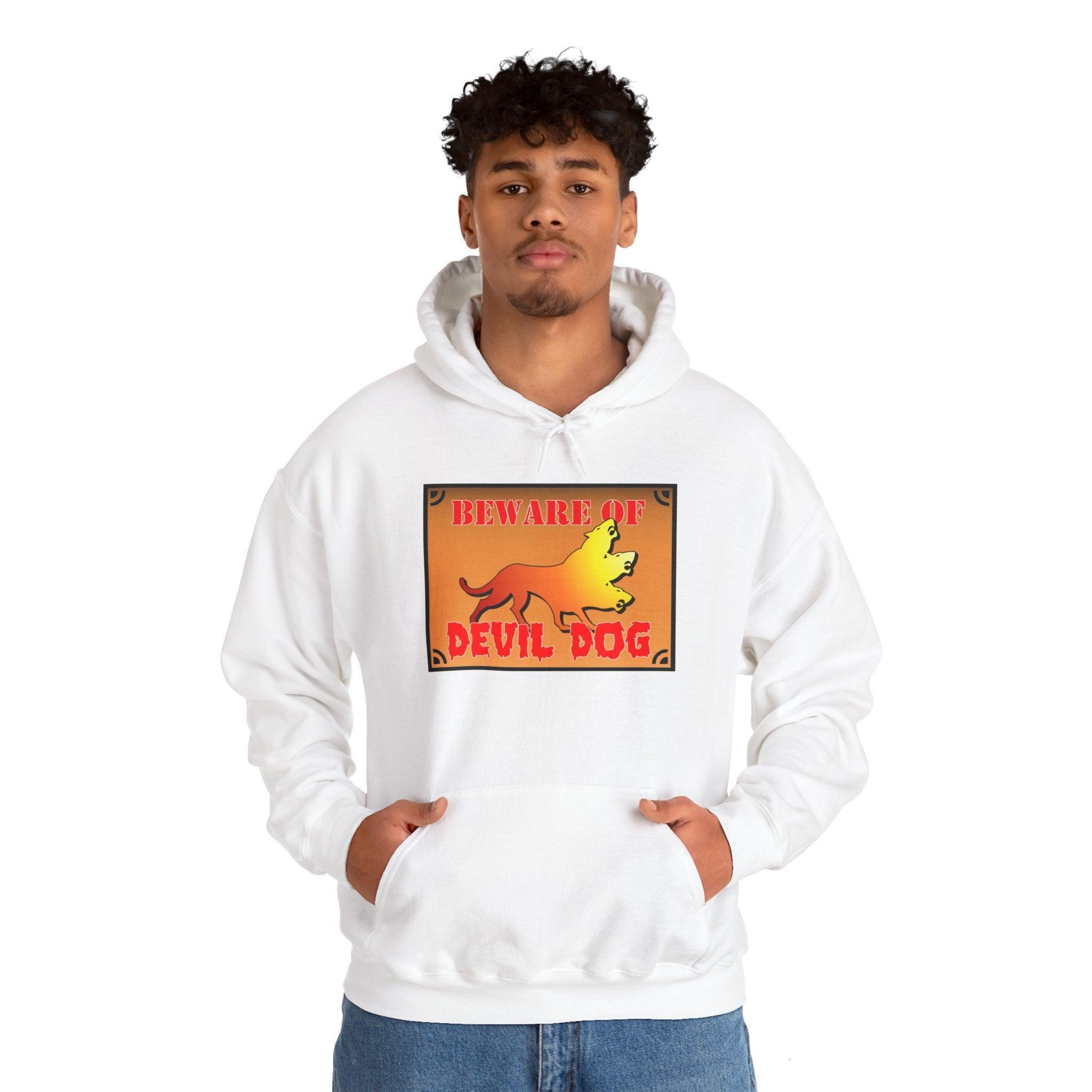 Beware Of Devil Dog Sign - Hoodie - Witty Twisters Fashions