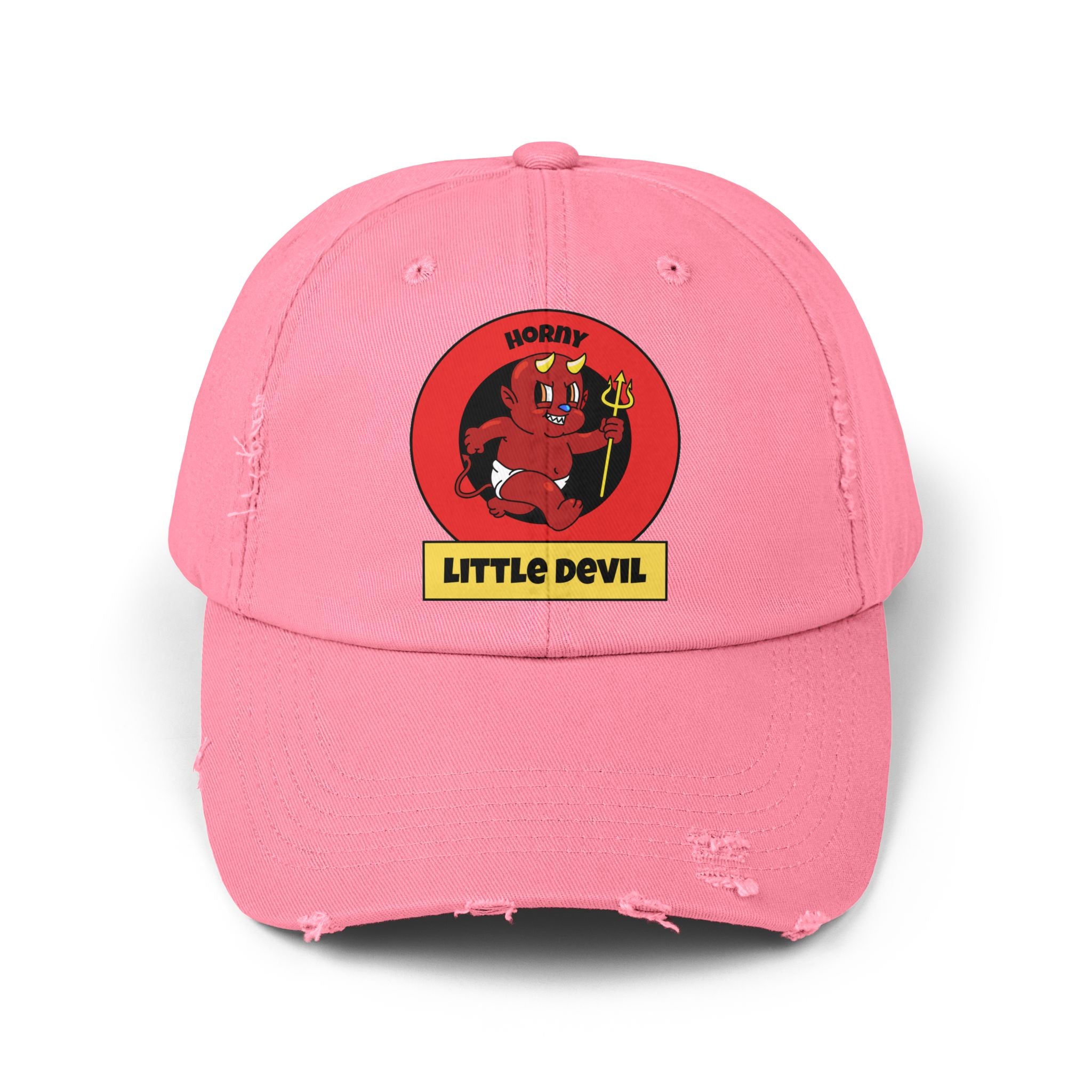 Horny Little Devil - Cotton Twill Distressed Baseball Cap