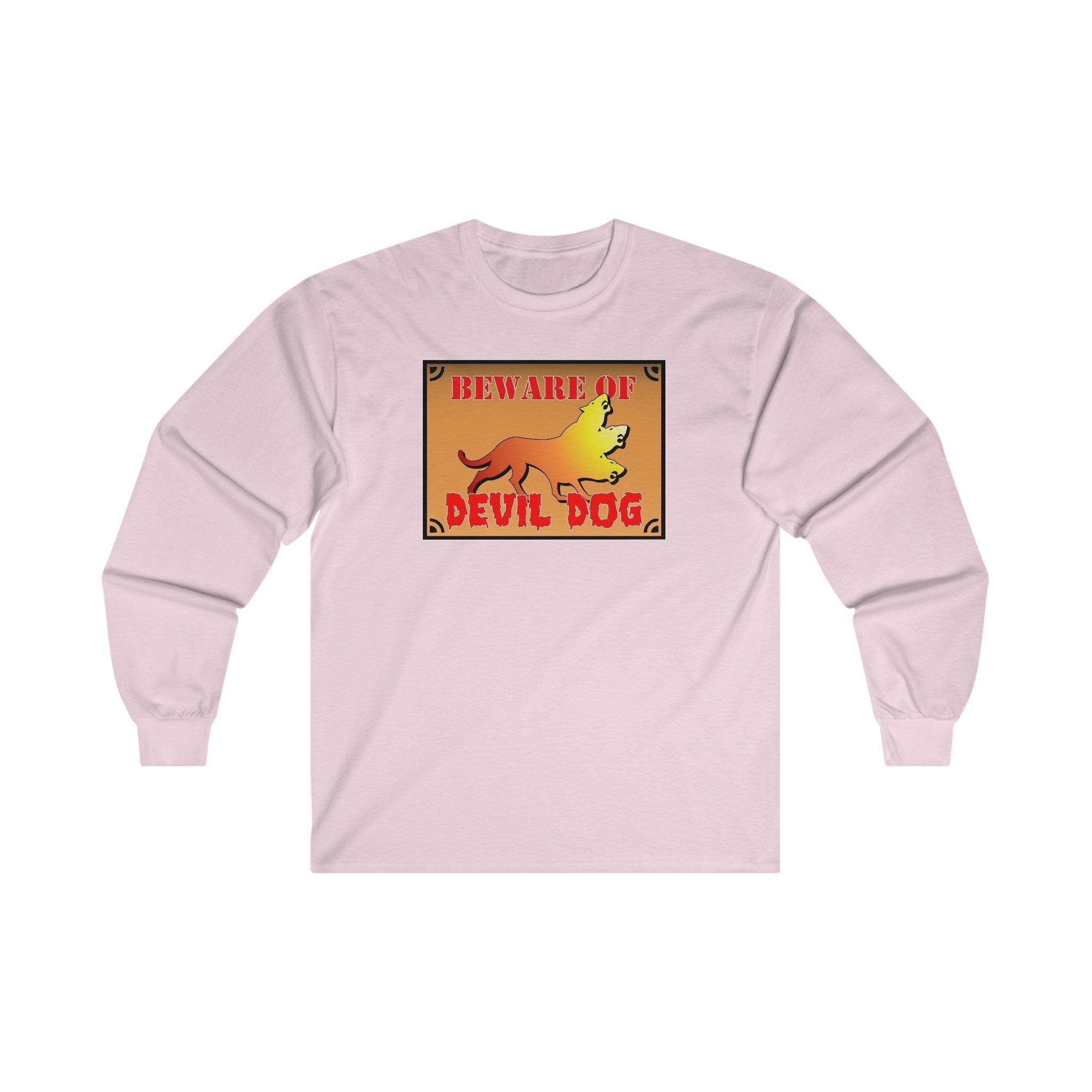 Beware of Devil Dog Sign - Long-Sleeve Tee - Witty Twisters Fashions