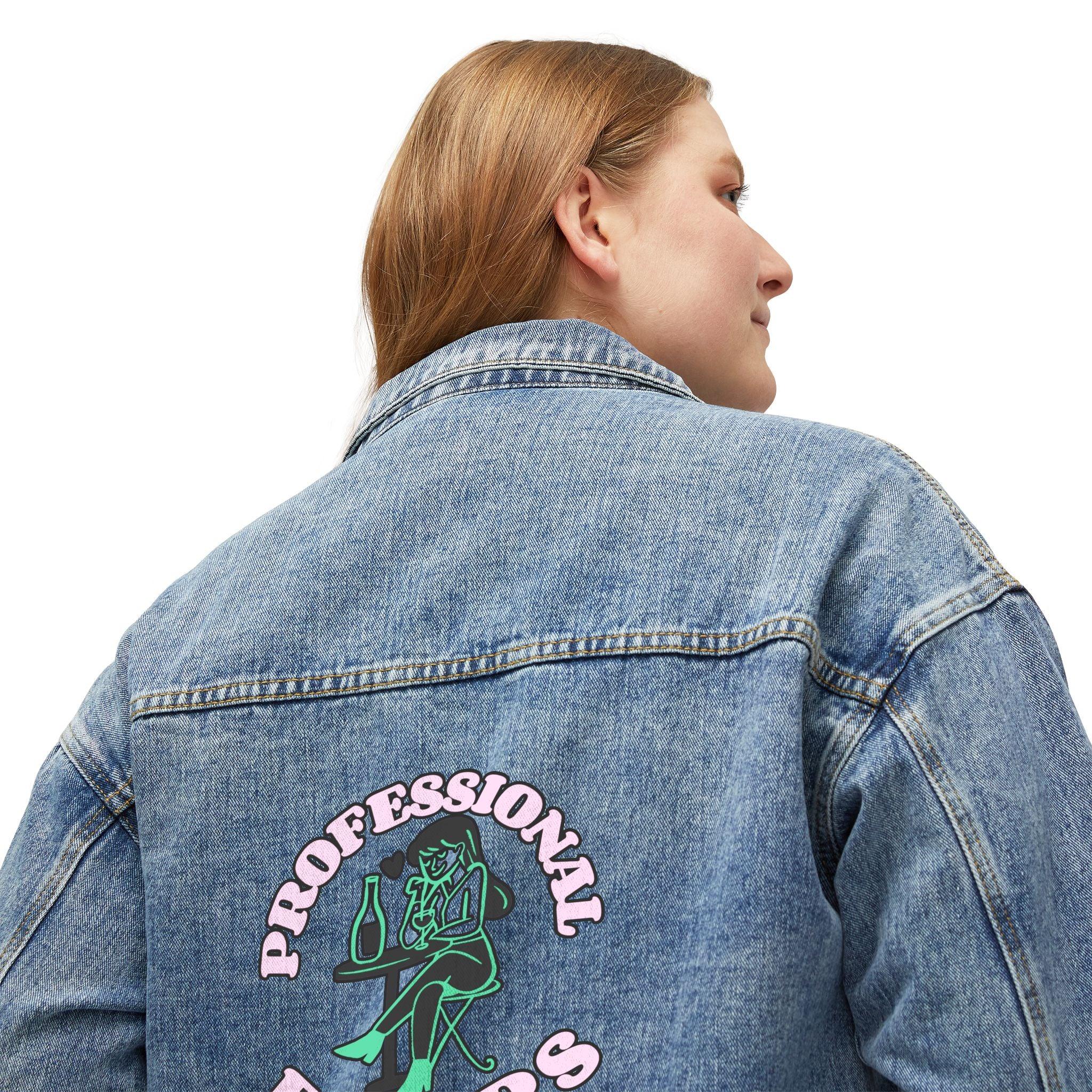 Professional eaters are a girl's best friend - Women's Denim Jean Jacket - Witty Twisters Fashions