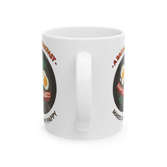 A bacon breakfast makes a happy pappy - Ceramic Coffee Mug 11oz, 15oz - Witty Twisters Fashions