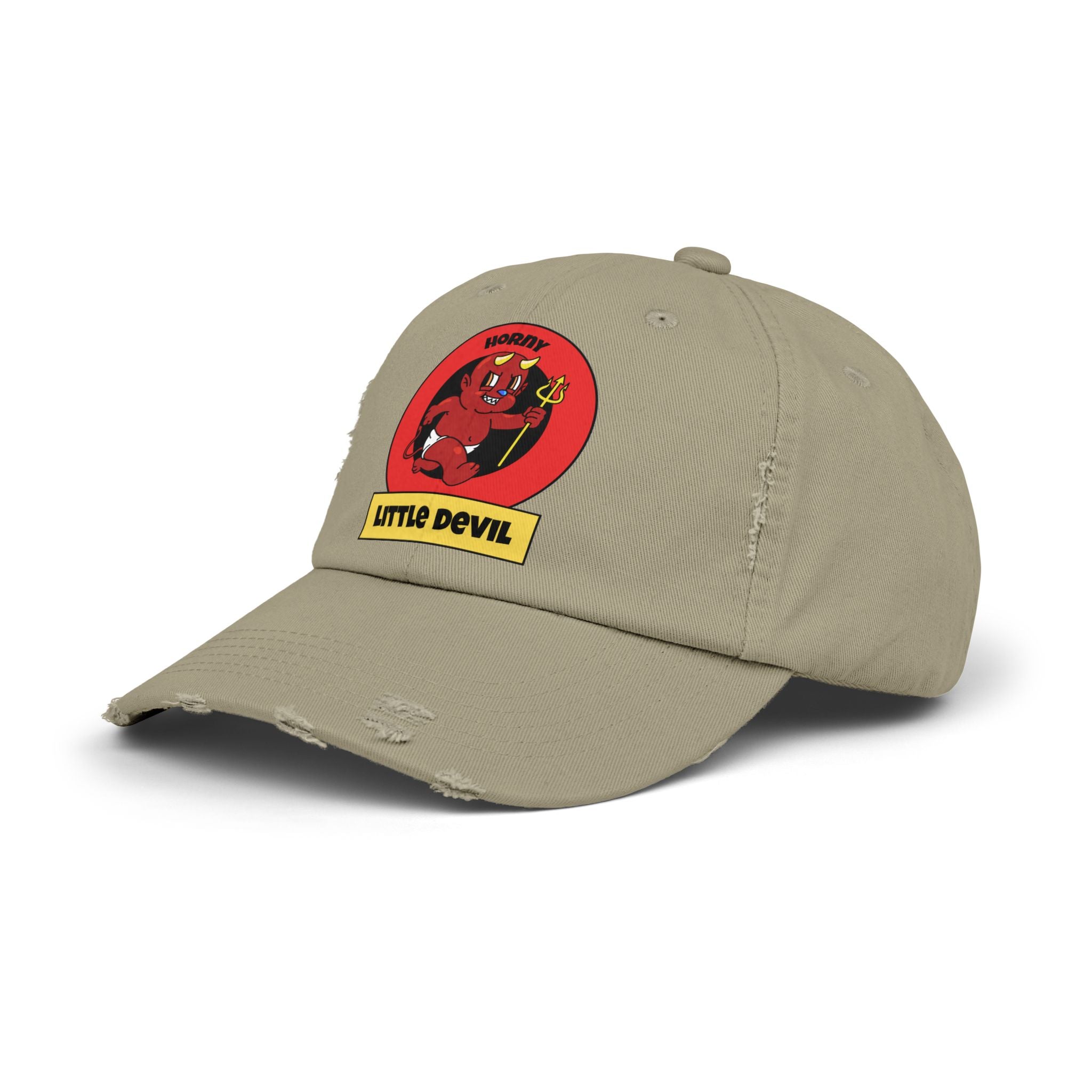 Horny Little Devil - Cotton Twill Distressed Baseball Cap