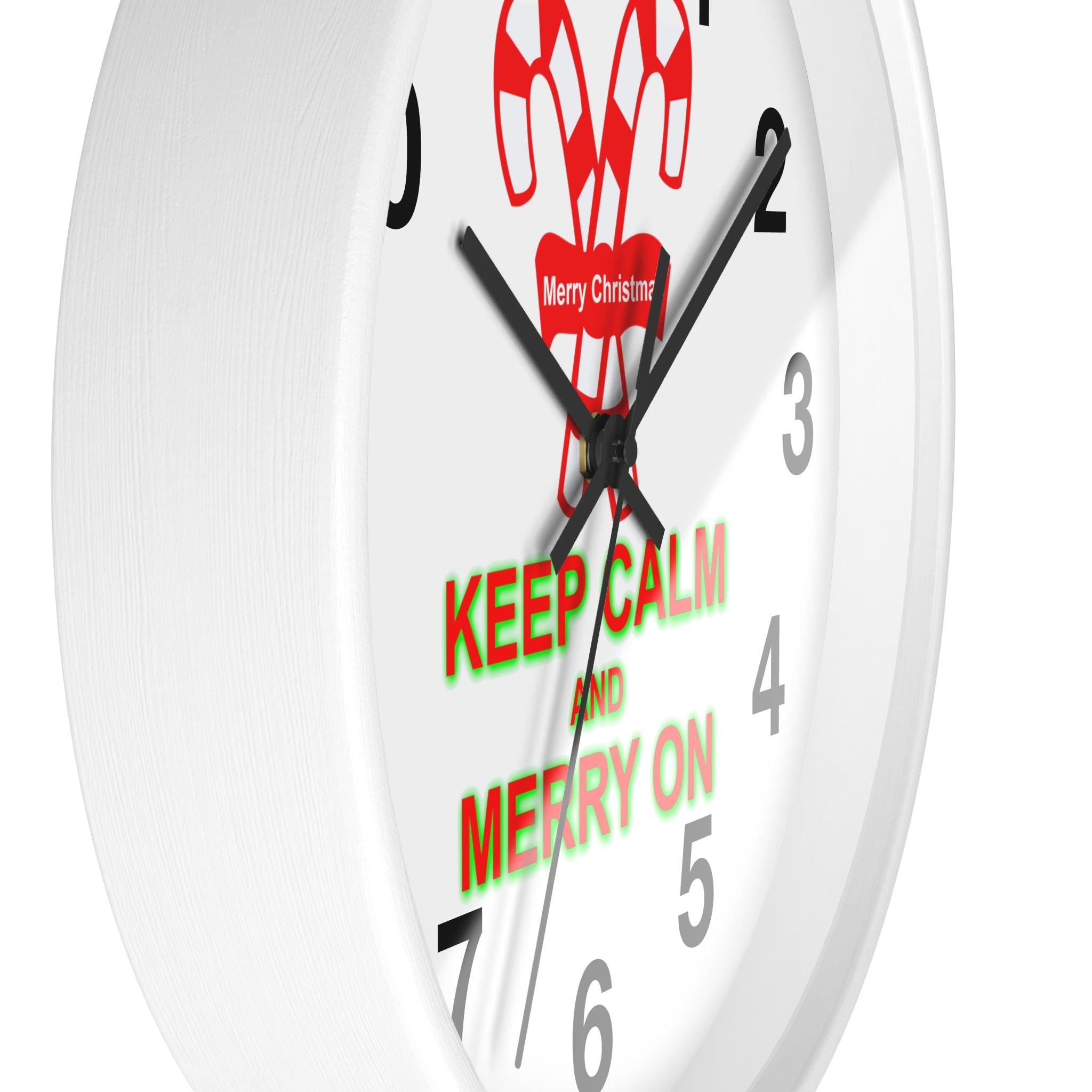 Keep Calm and Merry On - Wall Clock