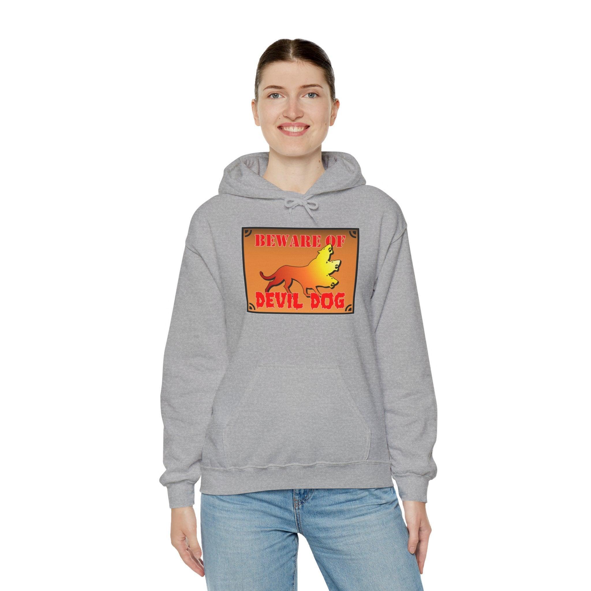 Beware Of Devil Dog Sign - Hoodie - Witty Twisters Fashions