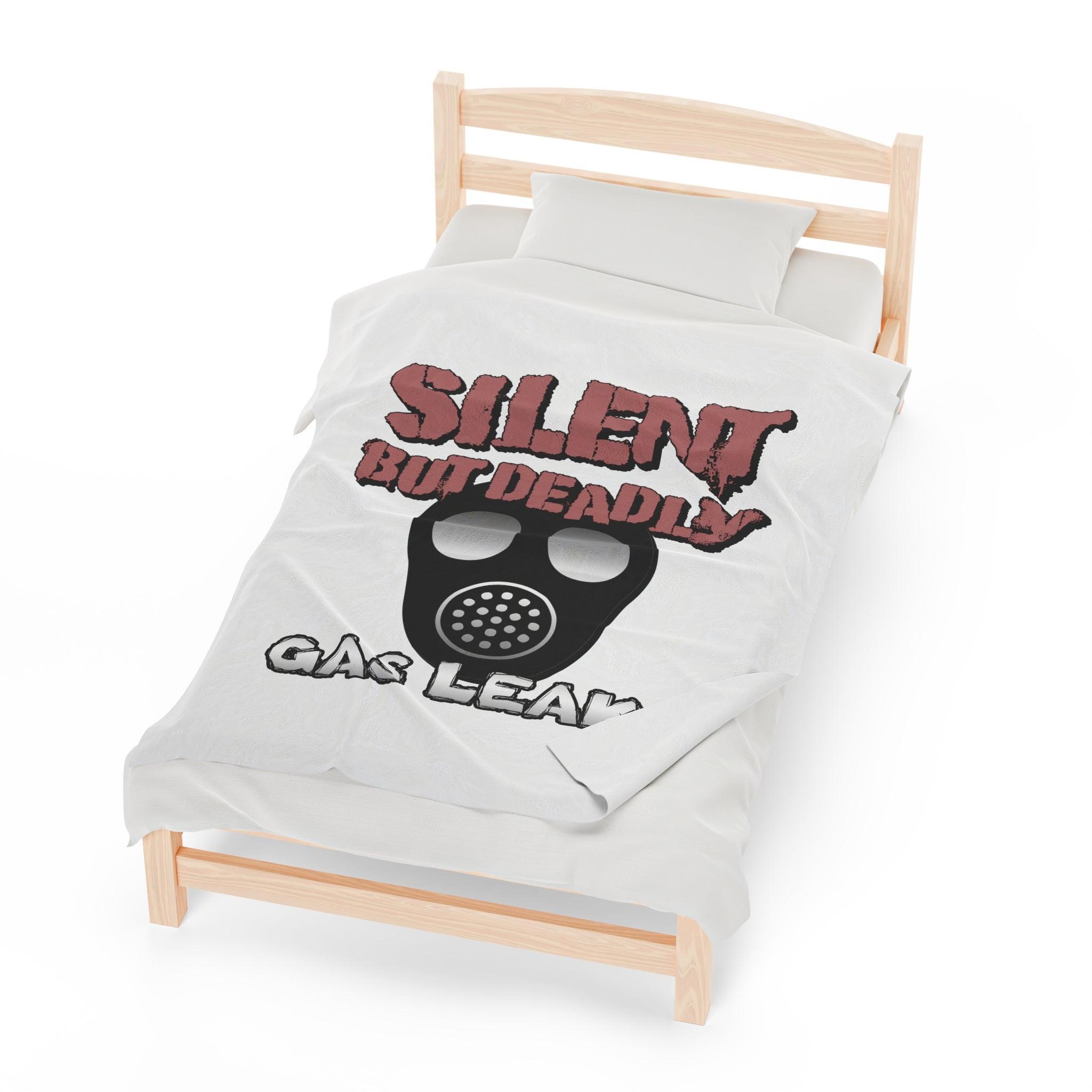 Silent But Deadly Gas Leaks - Velveteen Plush Blanket - Witty Twisters Fashions