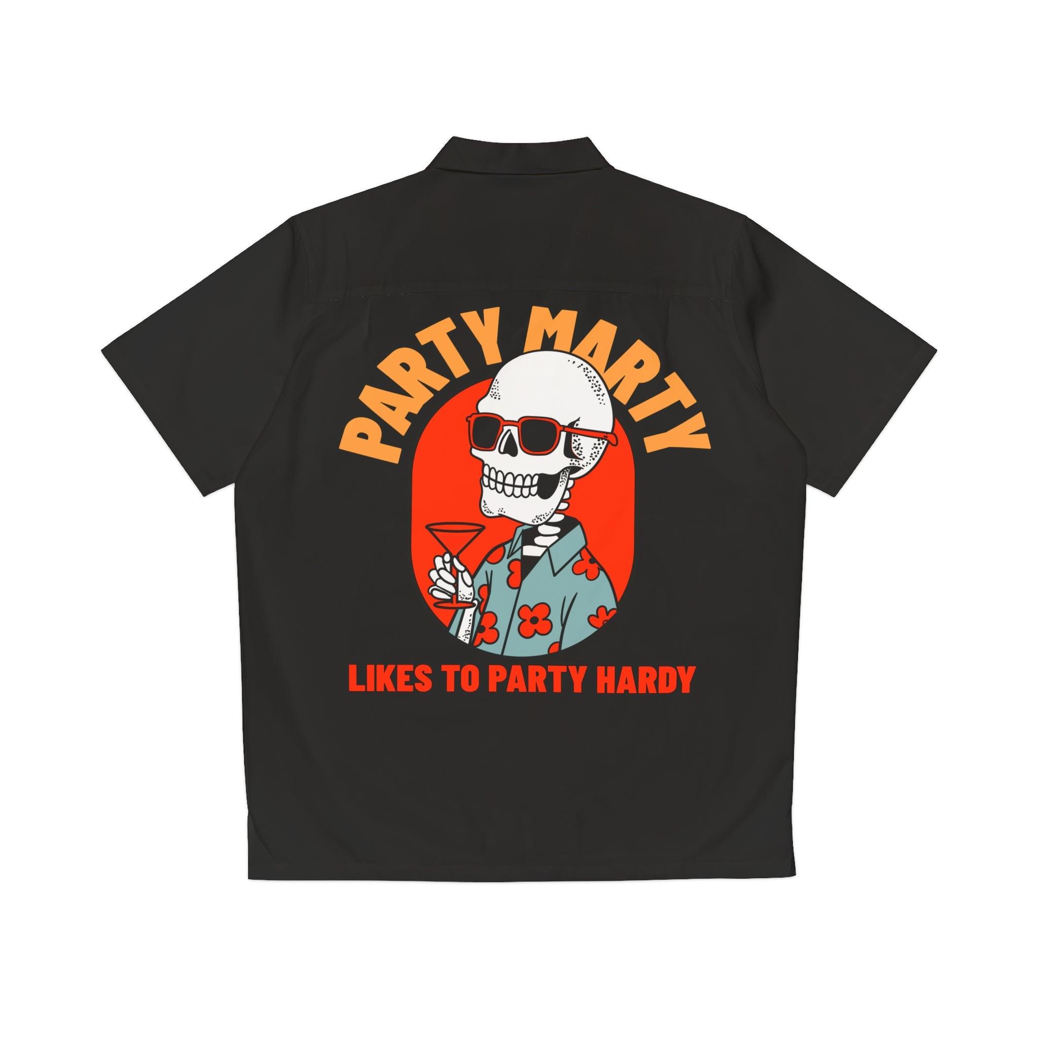 Party Marty Likes To Party Hardy - Men's Hawaiian Shirt - Witty Twisters Fashions