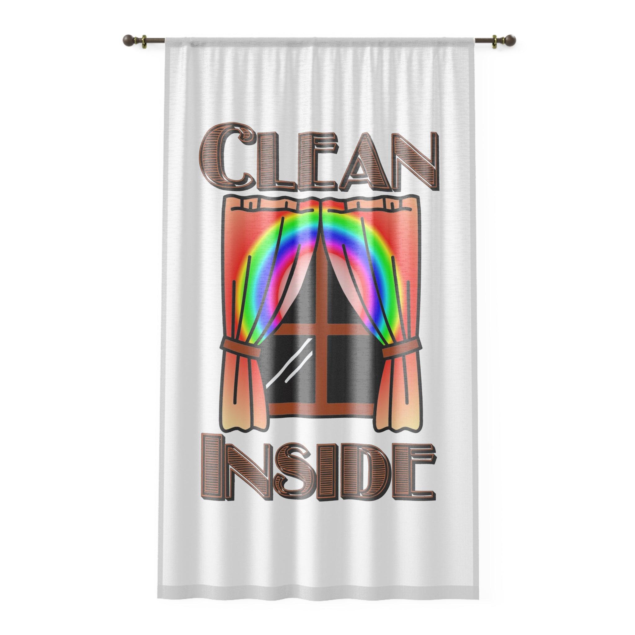 Clean Inside - Window Curtains - Witty Twisters Fashions