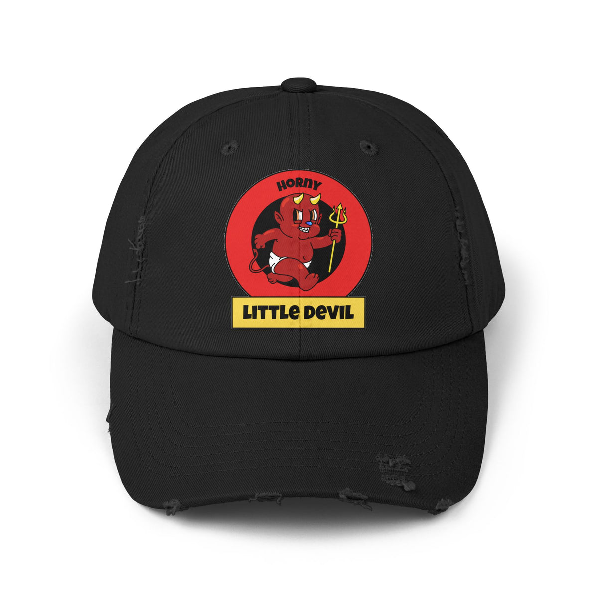 Horny Little Devil - Cotton Twill Distressed Baseball Cap