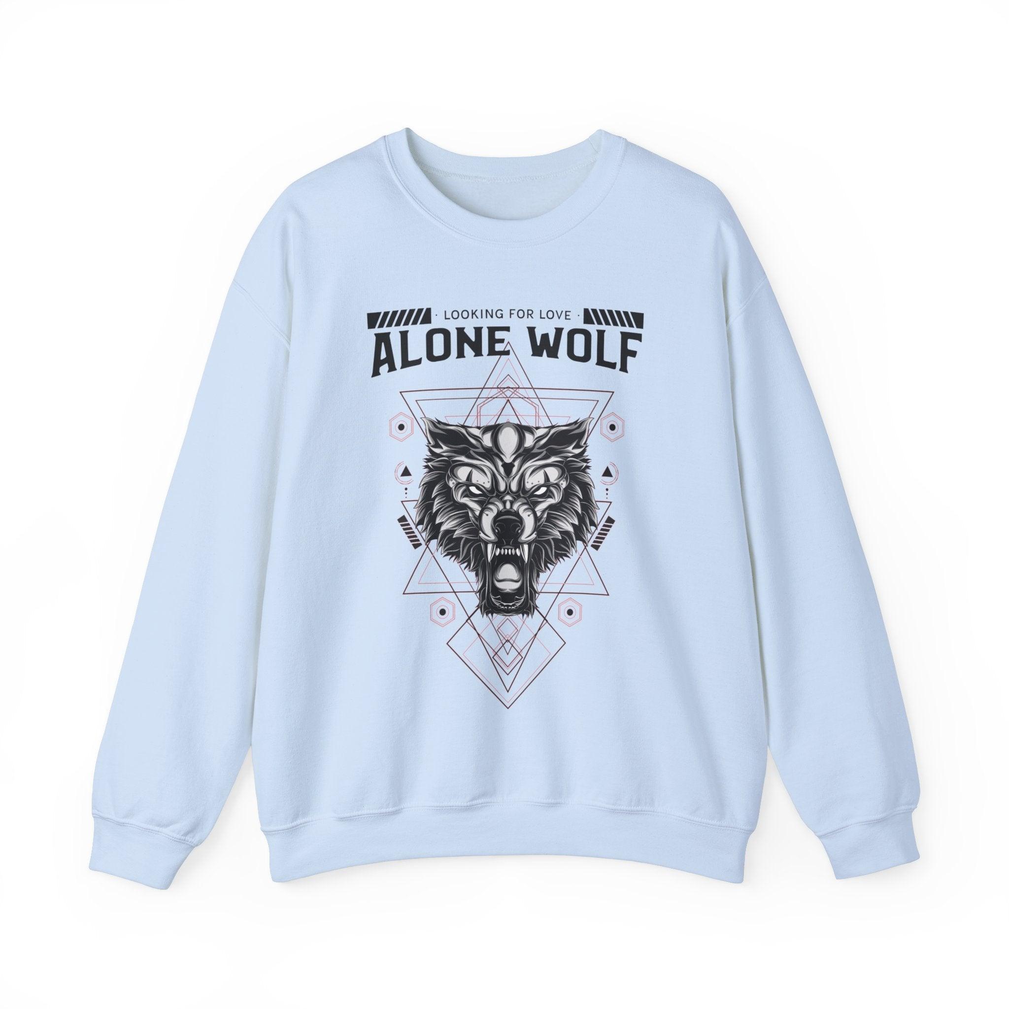 Alone Wolf Looking For Love - Sweatshirt - Witty Twisters Fashions