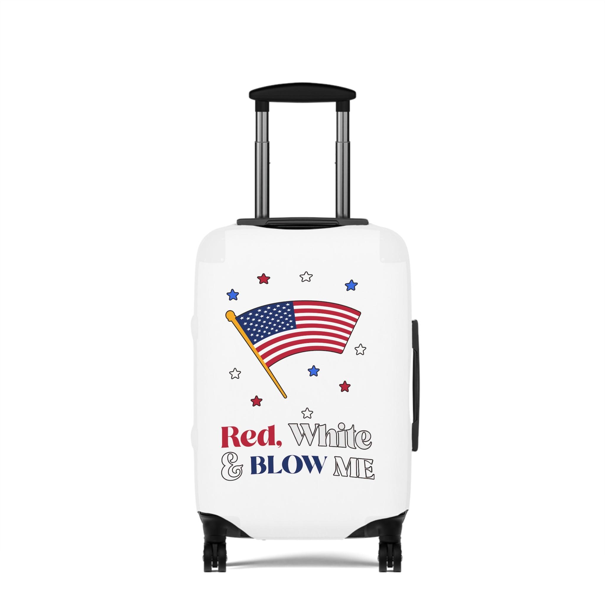 Red, white and blow me - Luggage Cover - Witty Twisters Fashions