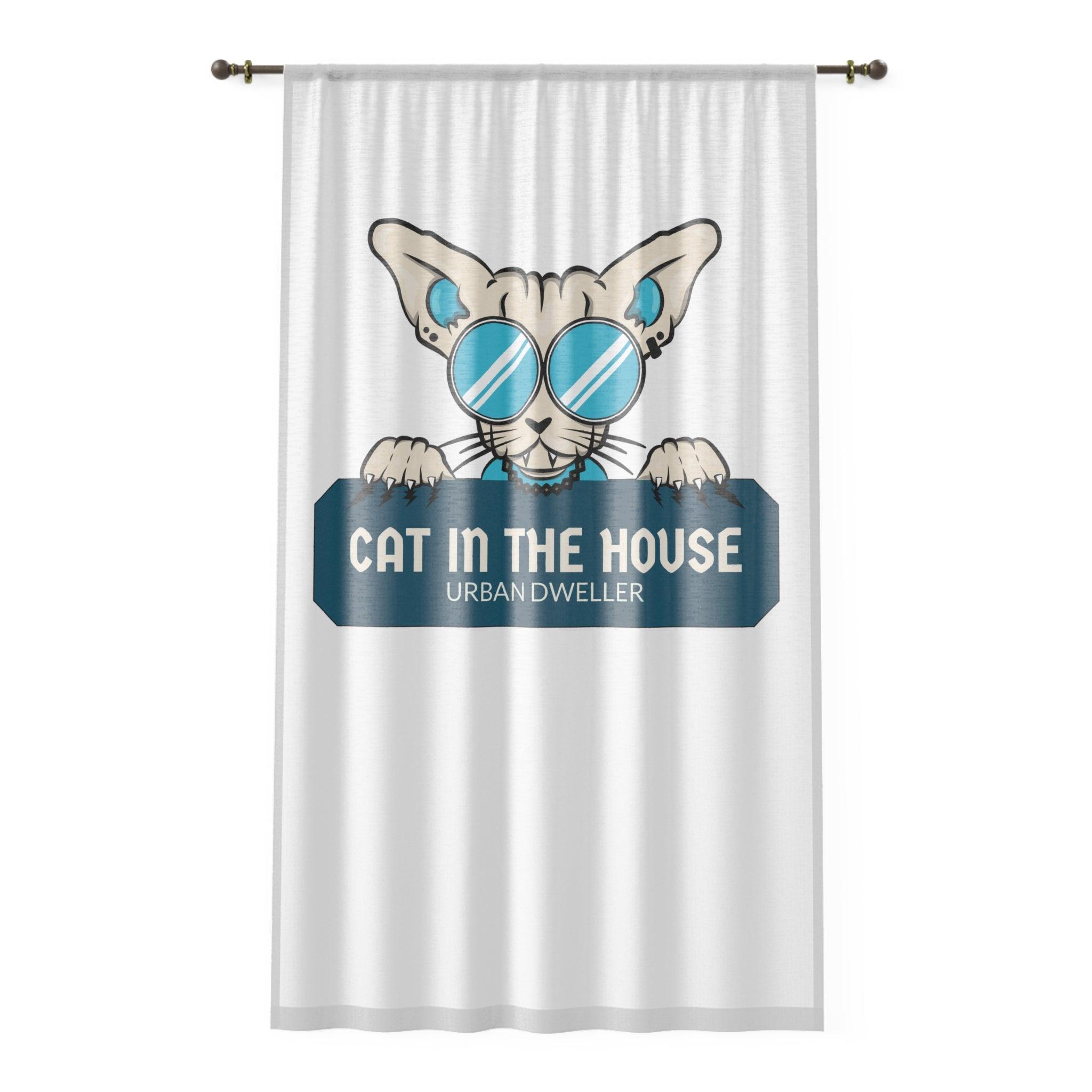 Cat In The House Urban Dweller - Window Curtains - Witty Twisters Fashions