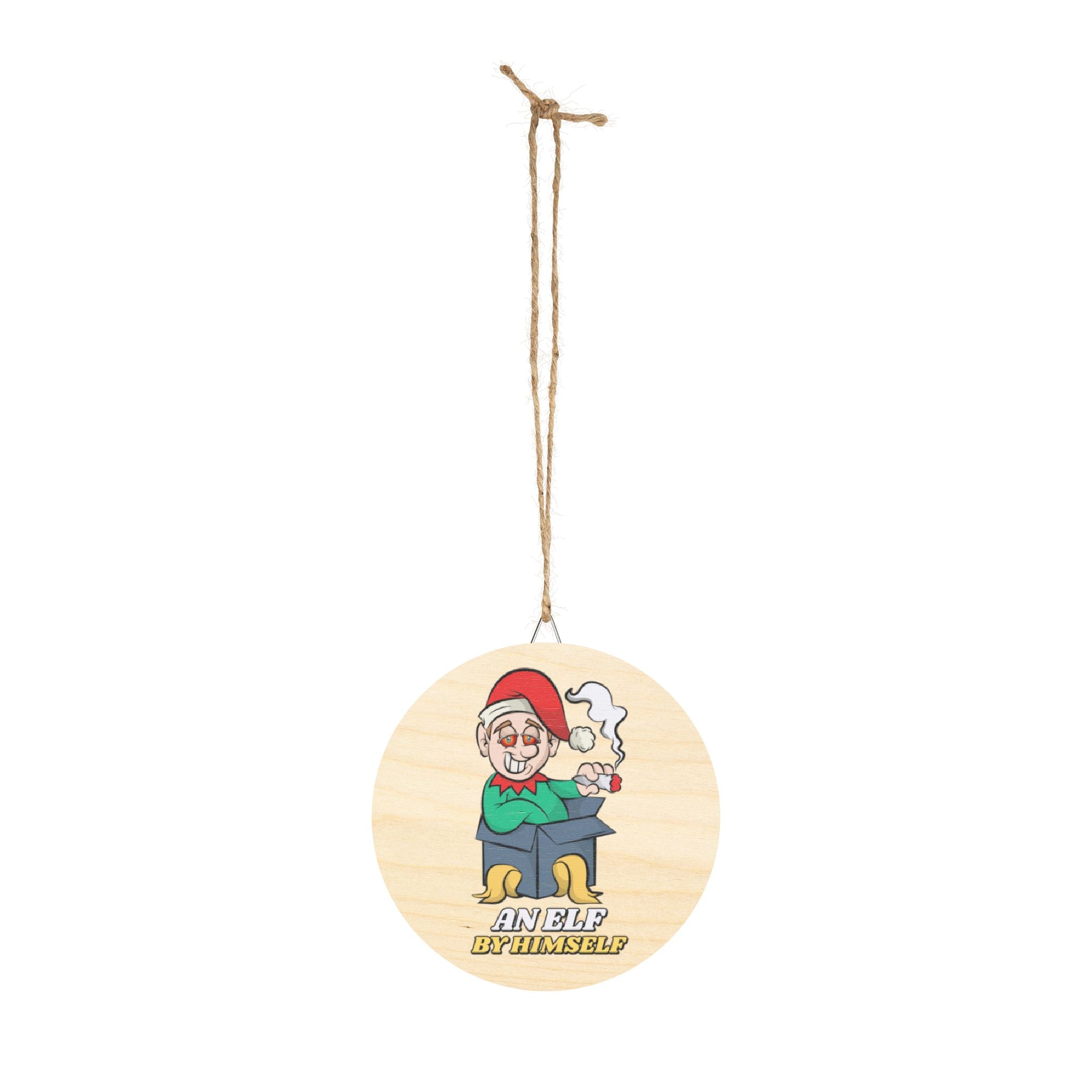 An elf by himself - Wood Sign