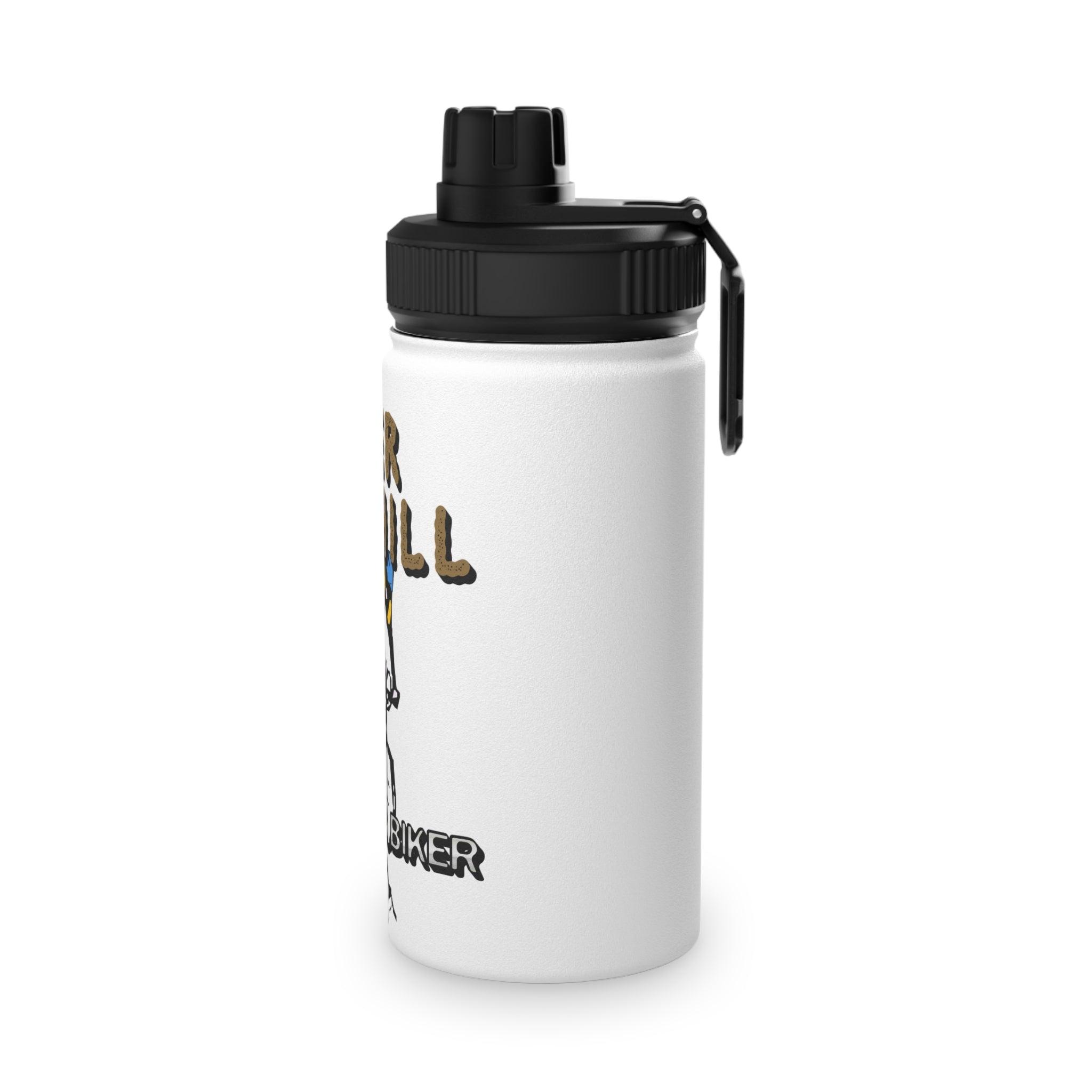 Over The Hill Mountain Biker - Stainless Steel Water Bottle with Sports Lid