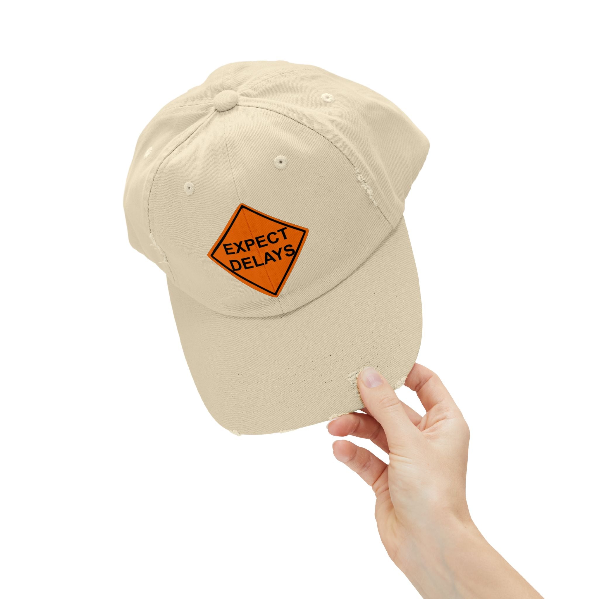 Expect Delays - Cotton Twill Distressed Baseball Cap