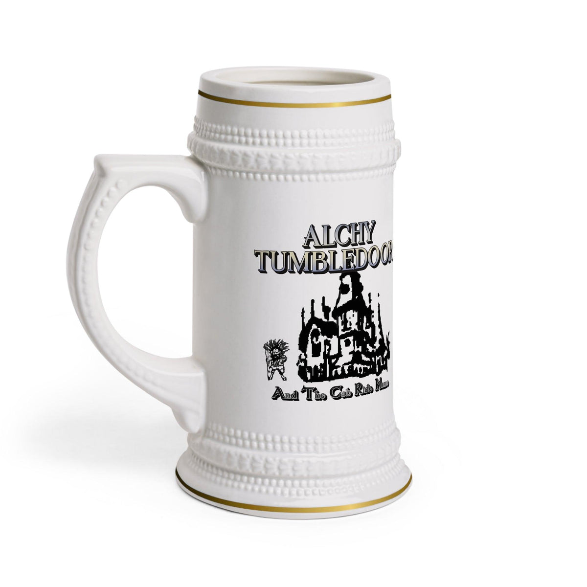 Alchy Tumbledoor And The Cab Ride Home - Beer Stein Mug - Witty Twisters Fashions