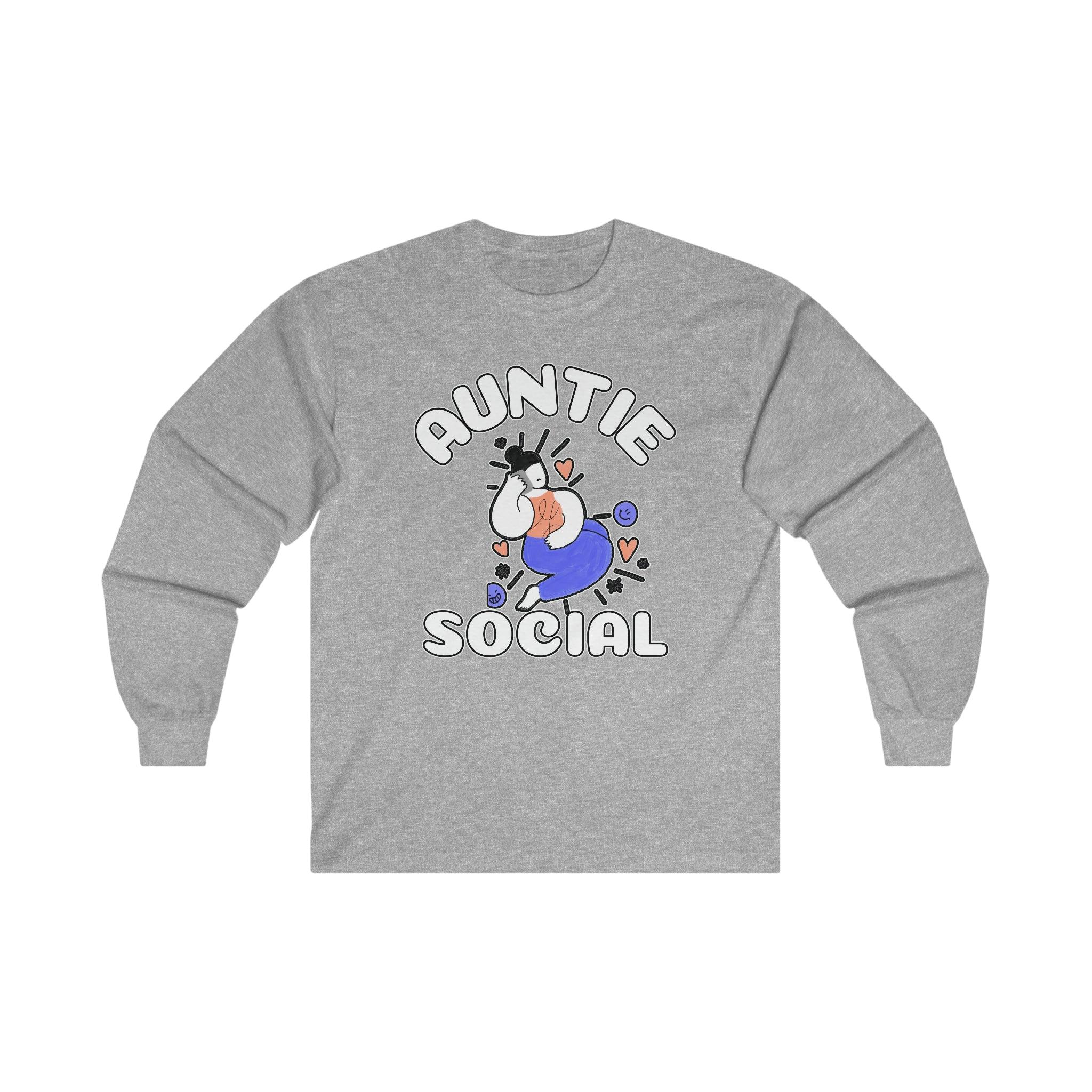 Auntie Social - Long-Sleeve Tee - Witty Twisters Fashions