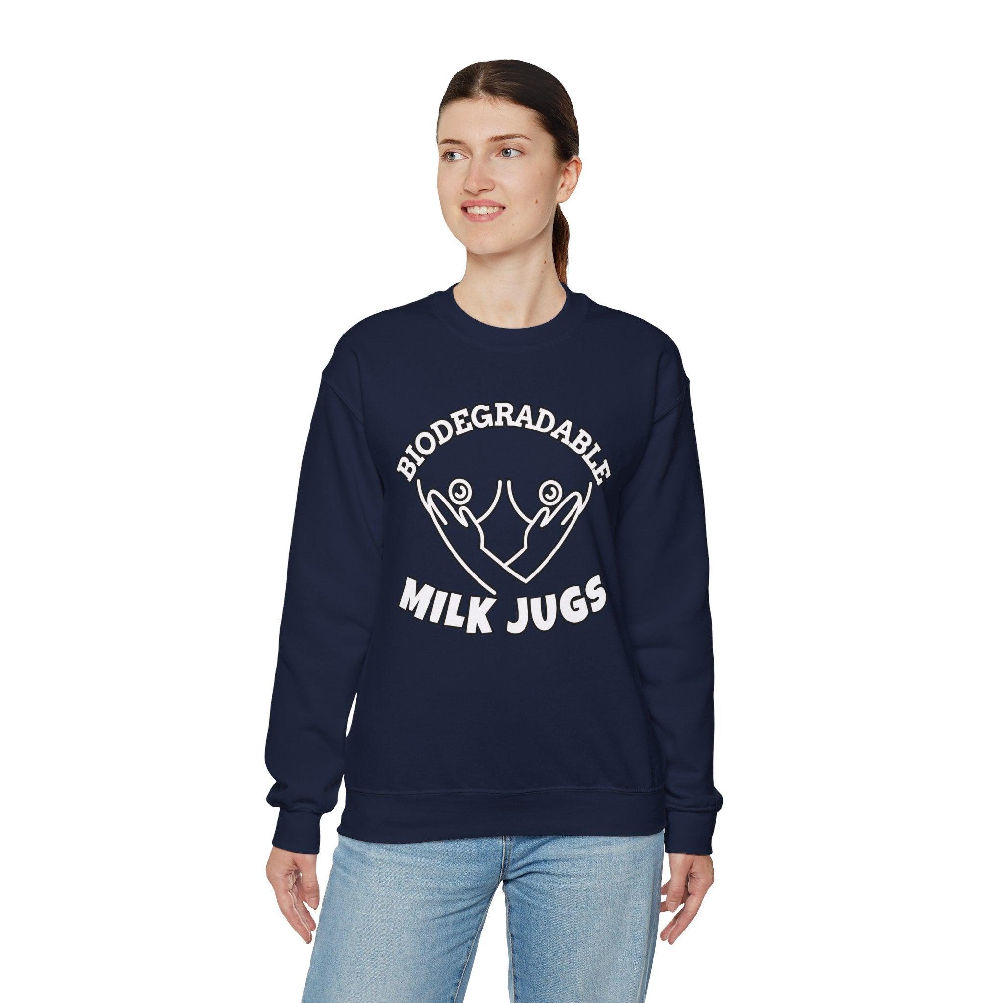 Biodegradable Milk Jugs - Sweatshirt - Witty Twisters Fashions