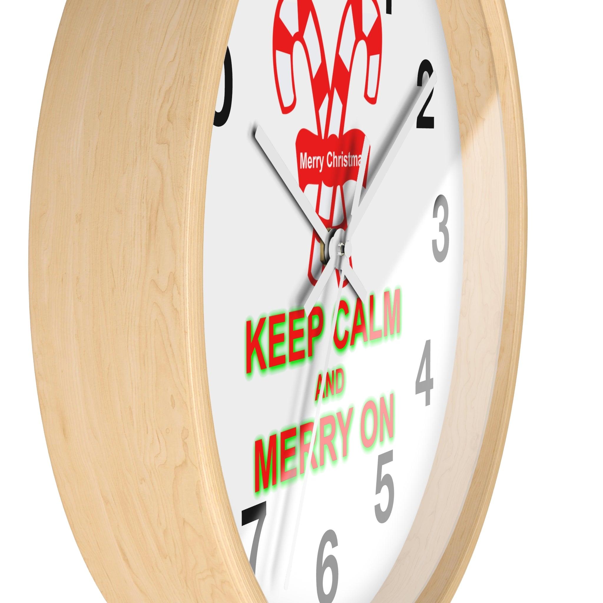 Keep Calm and Merry On - Wall Clock