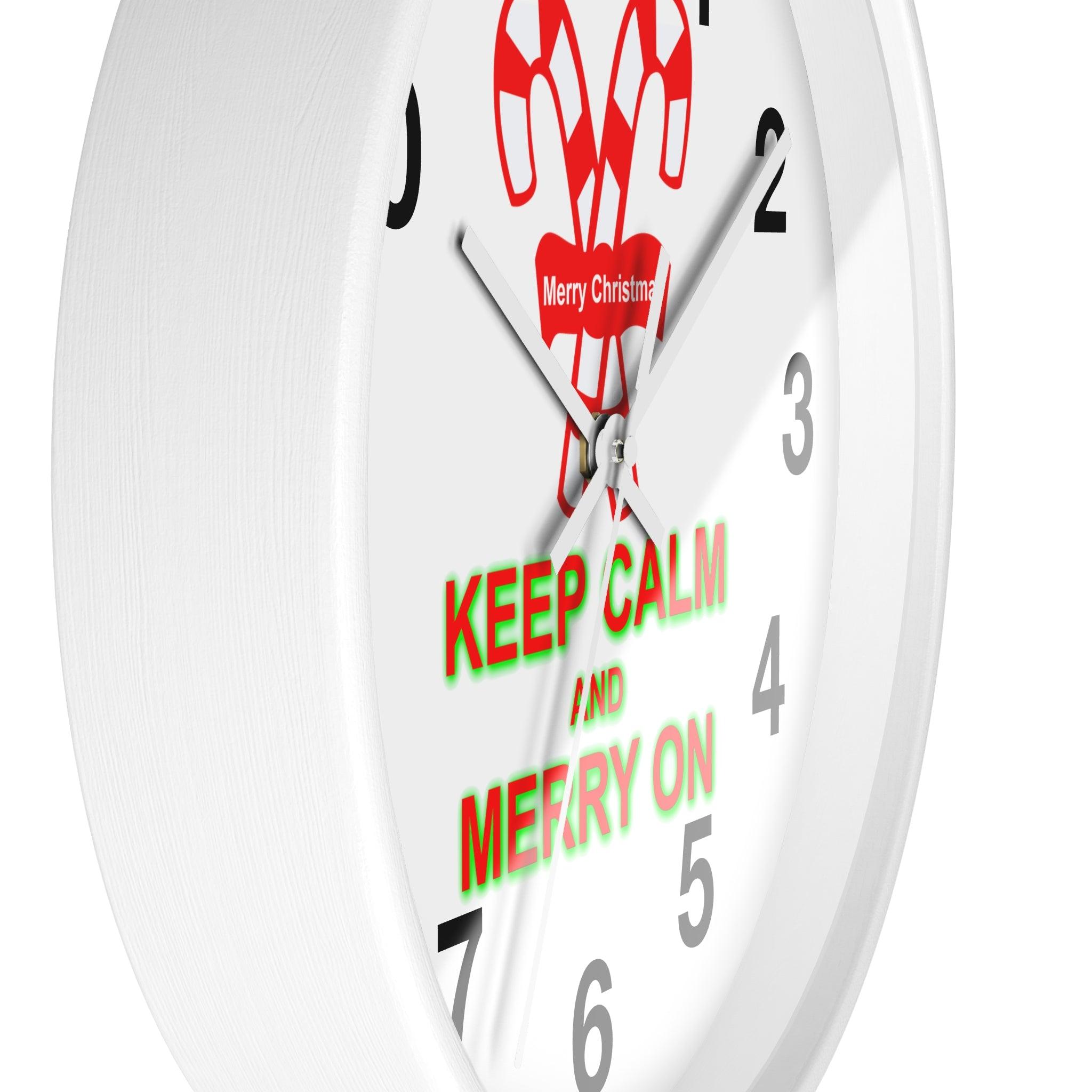 Keep Calm and Merry On - Wall Clock