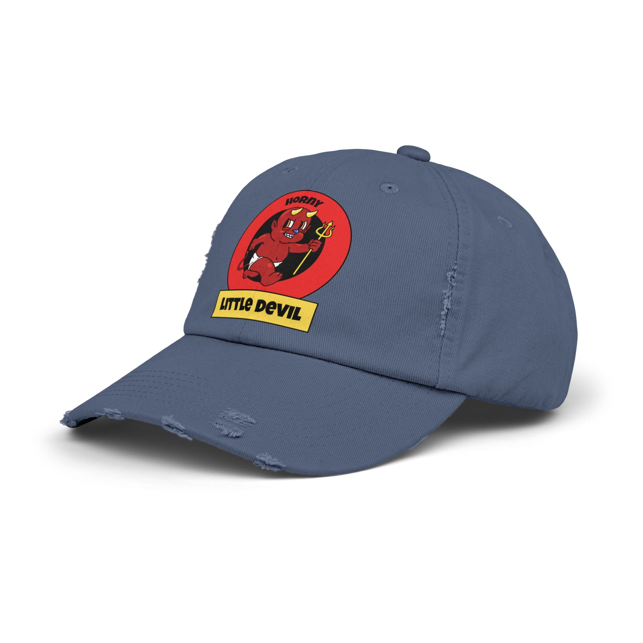 Horny Little Devil - Cotton Twill Distressed Baseball Cap