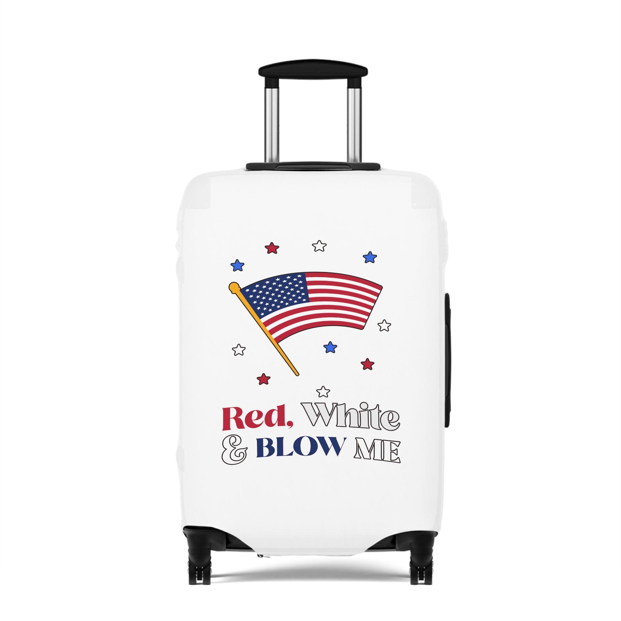 Red, white and blow me - Luggage Cover - Witty Twisters Fashions