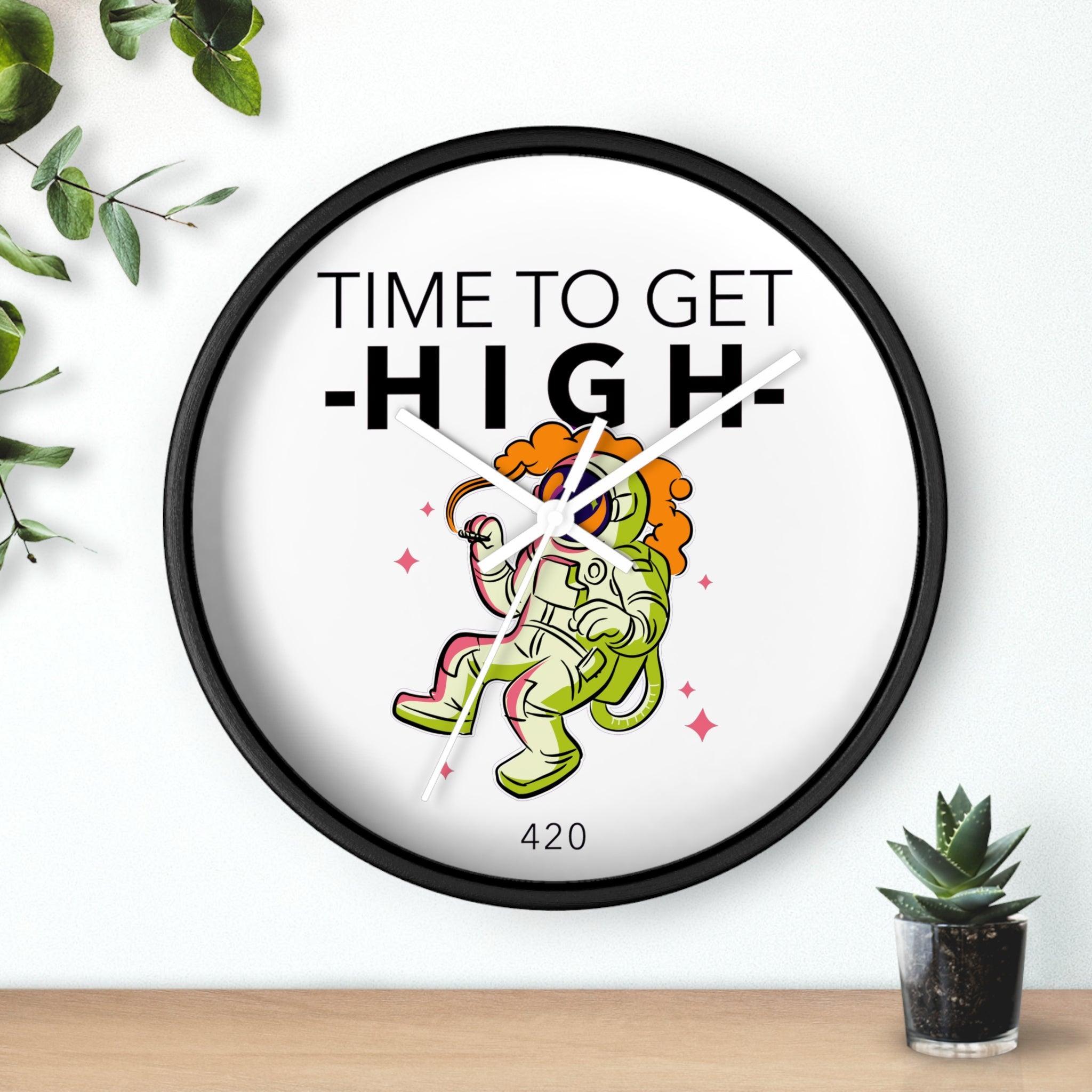 Time To Get High 420 - Wall Clock - Witty Twisters Fashions