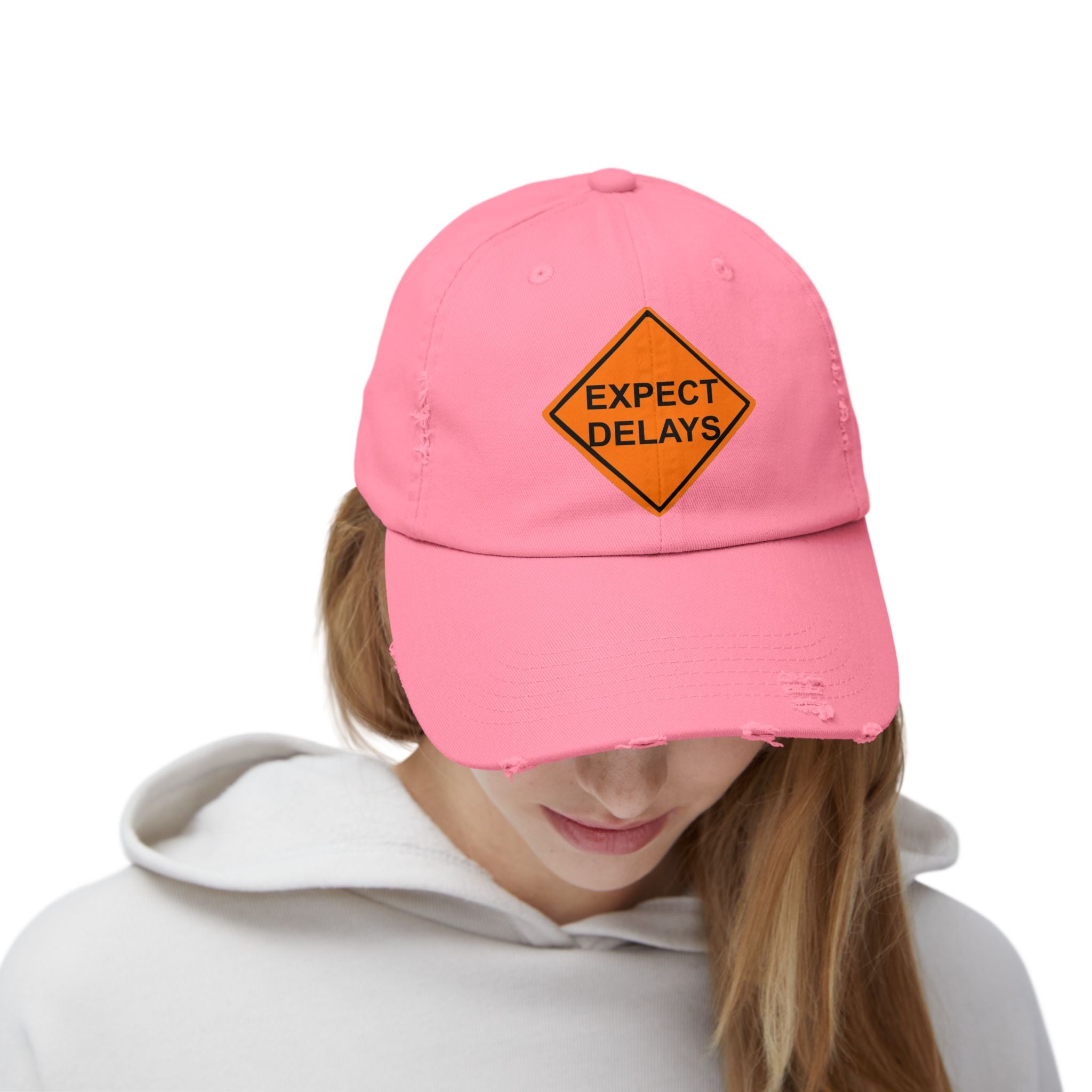 Expect Delays - Cotton Twill Distressed Baseball Cap