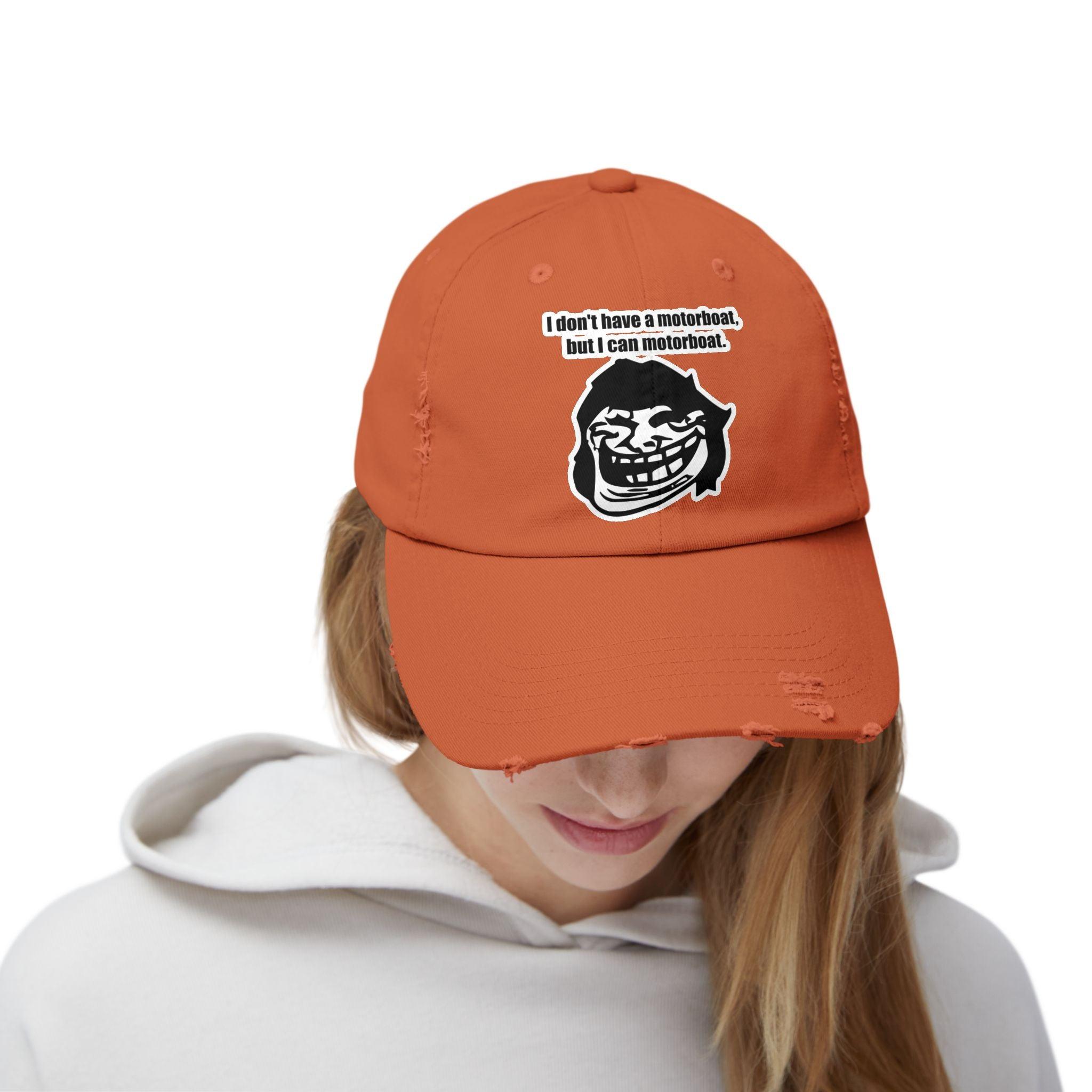 I don't have a motorboat, but I can motorboat. - Distressed Baseball Cap - Witty Twisters Fashions