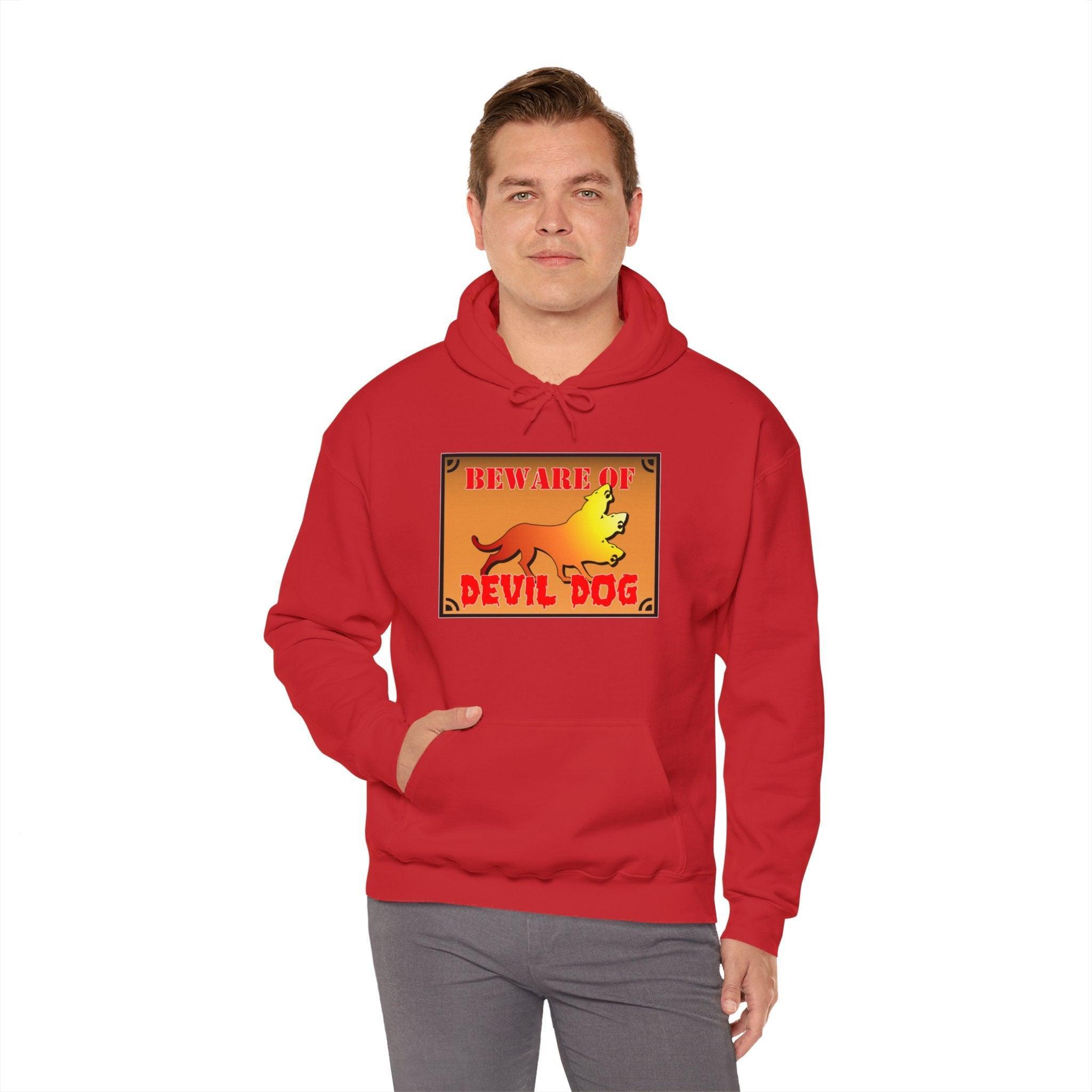 Beware Of Devil Dog Sign - Hoodie - Witty Twisters Fashions