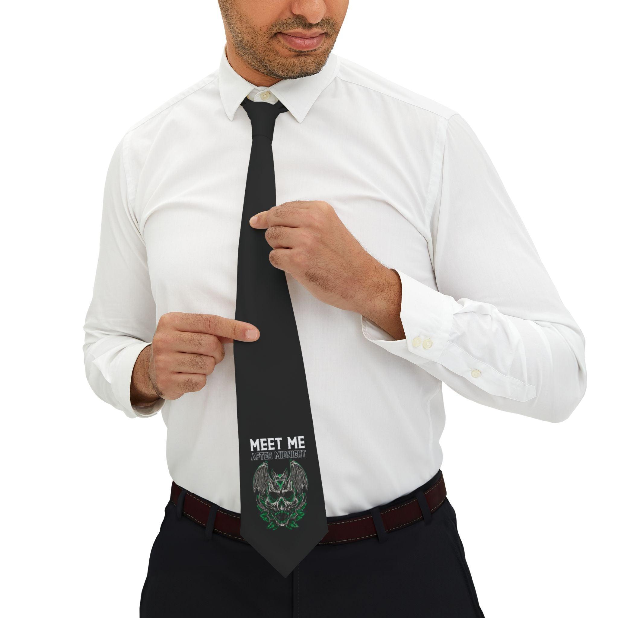 Meet Me After Midnight - Black Necktie - Witty Twisters Fashions