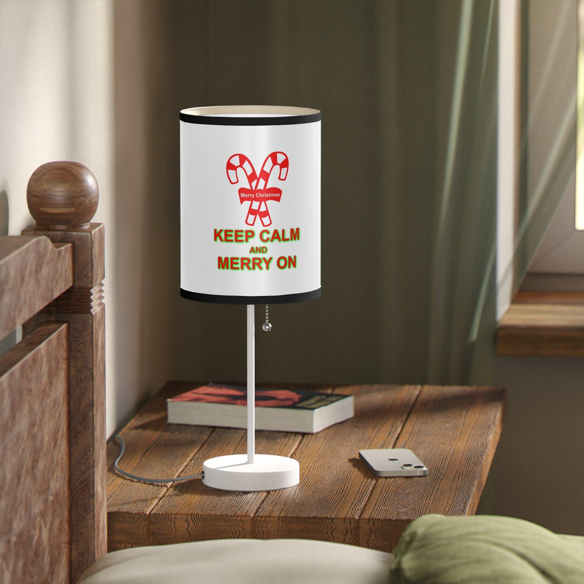 Keep Calm and Merry On - Lamp on a Stand