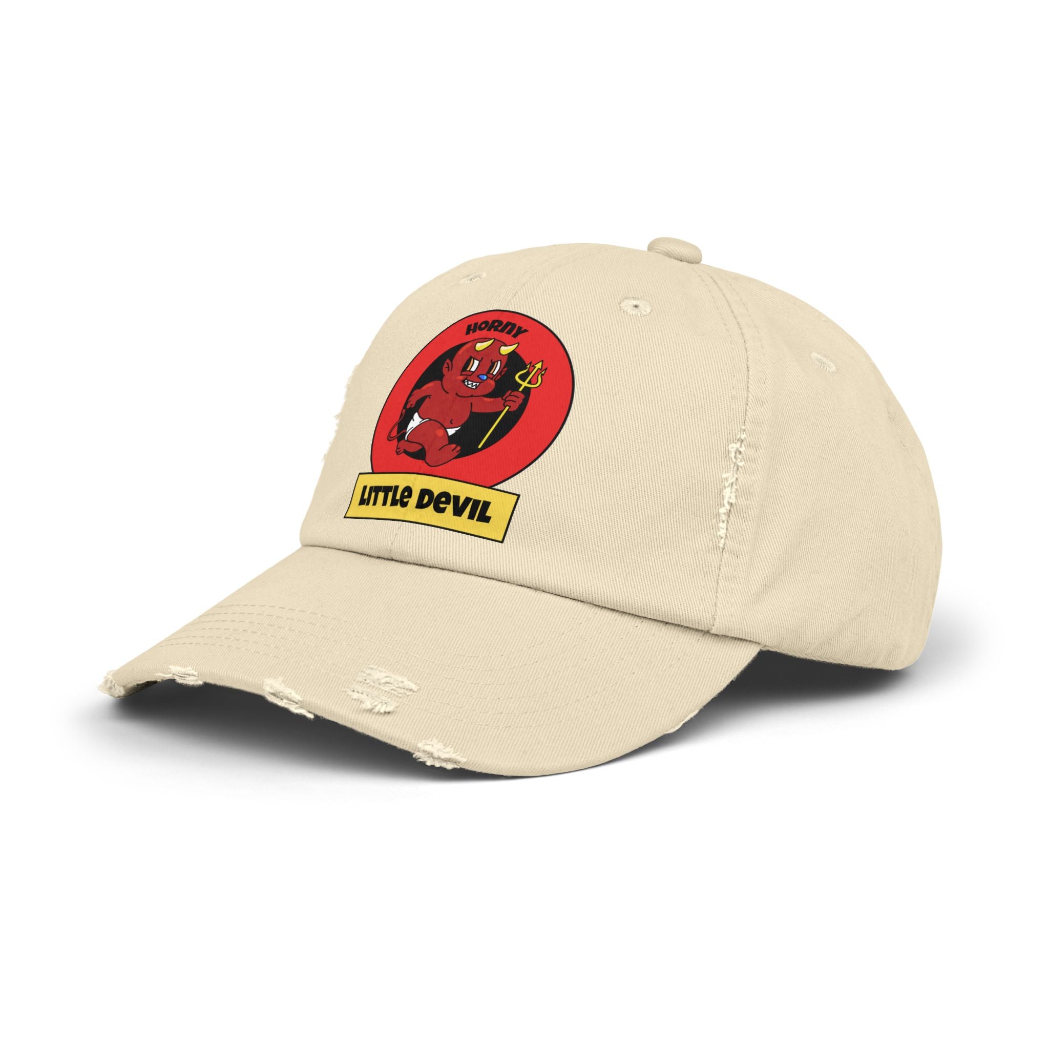 Horny Little Devil - Cotton Twill Distressed Baseball Cap