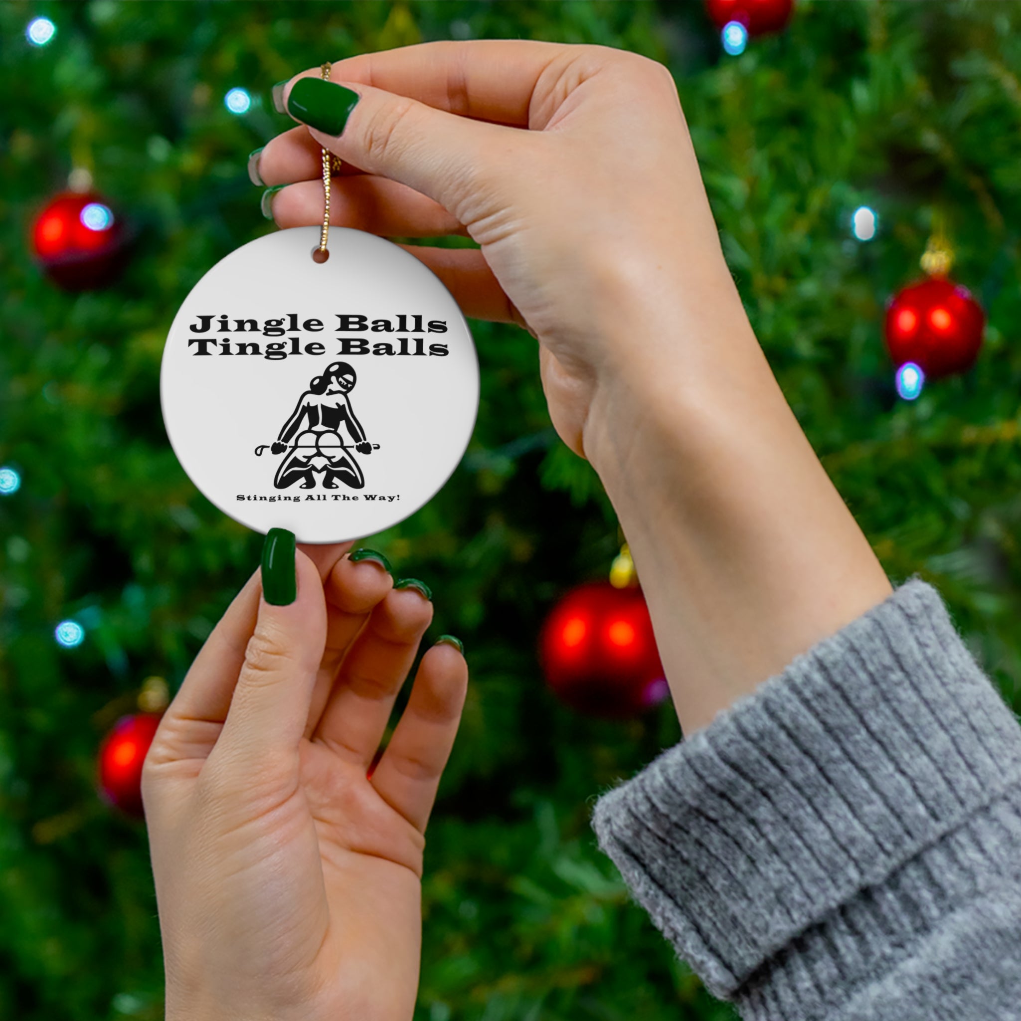 Jingle Balls ... Stinging All The Way - Ceramic Ornaments