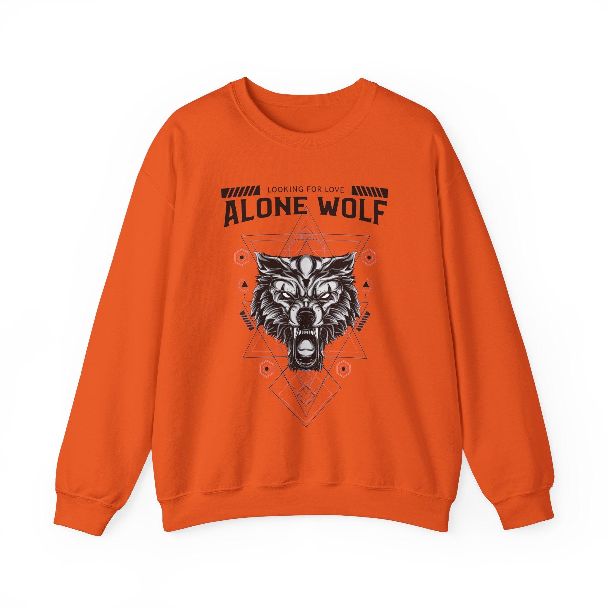 Alone Wolf Looking For Love - Sweatshirt - Witty Twisters Fashions