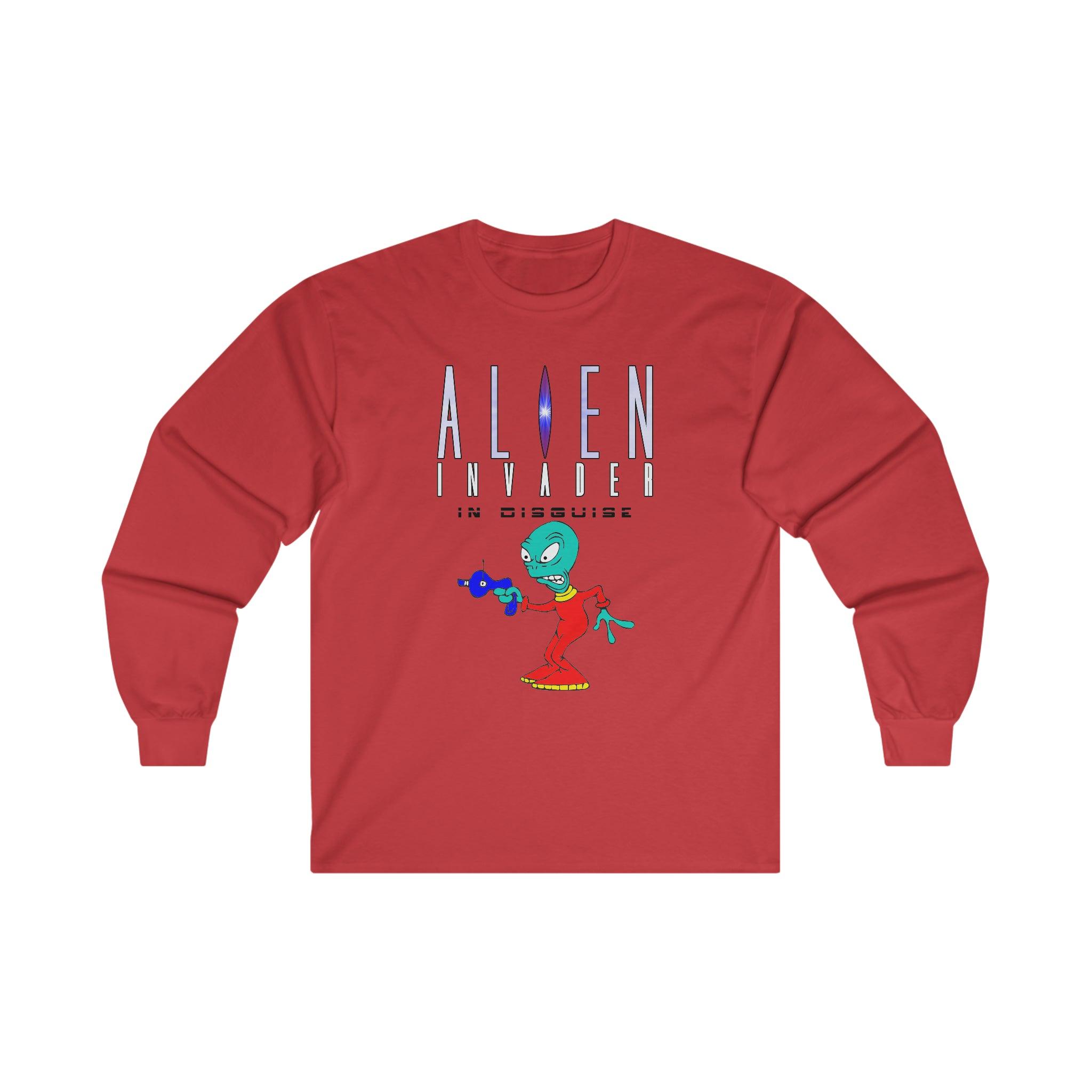 Alien Invader In Disguise - Long-Sleeve Tee - Witty Twisters Fashions