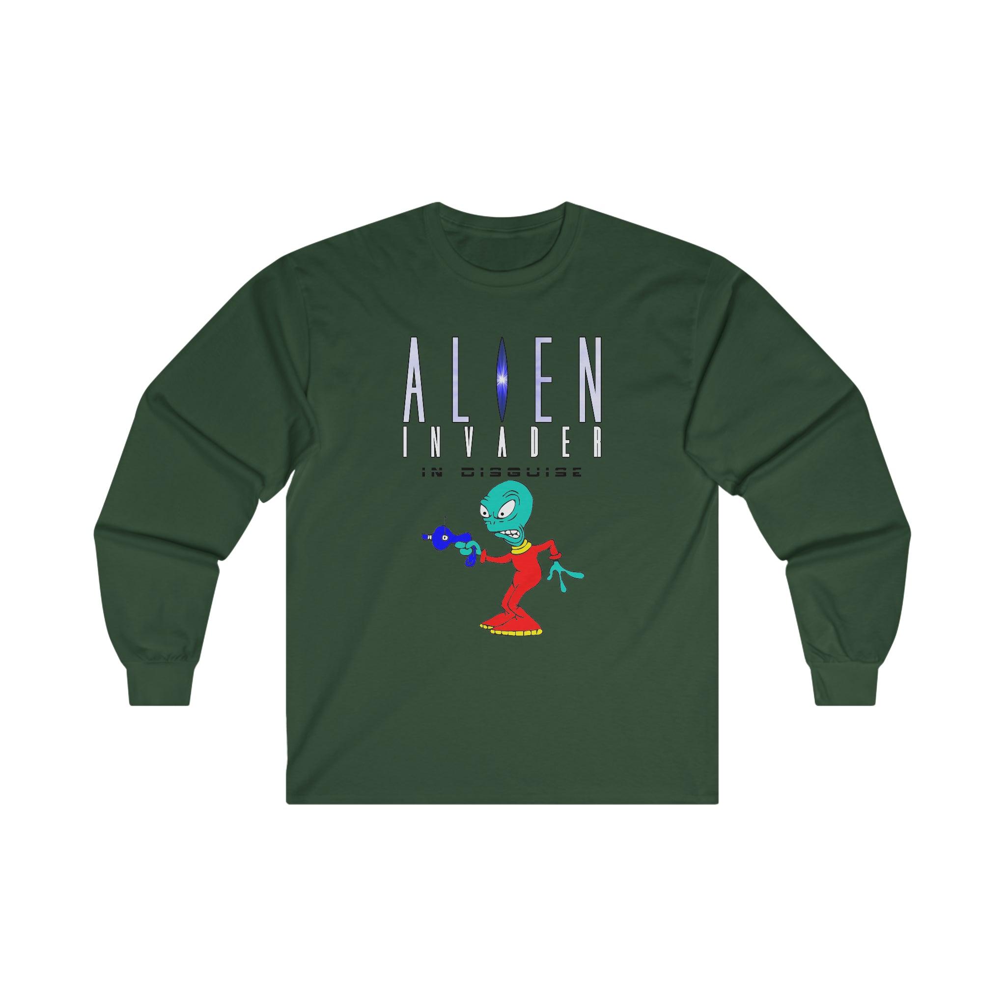 Alien Invader In Disguise - Long-Sleeve Tee - Witty Twisters Fashions