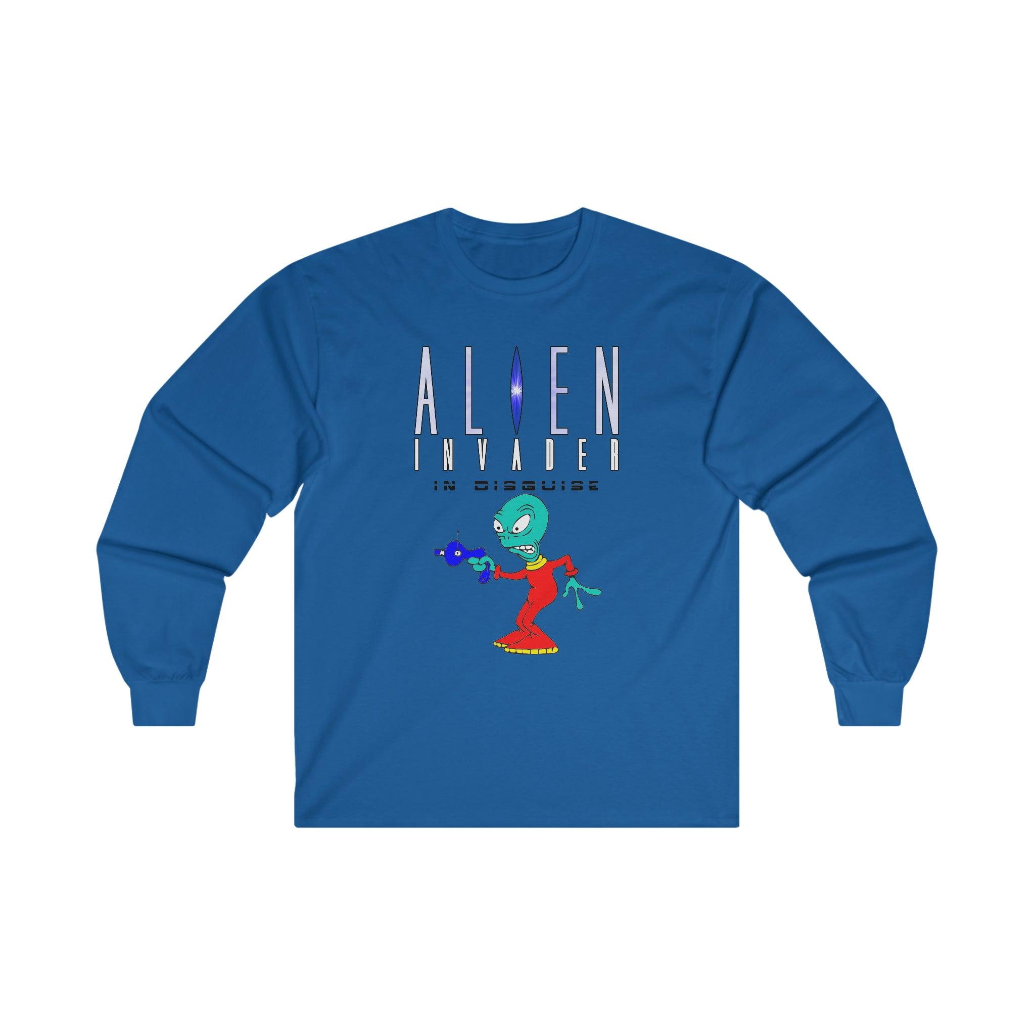 Alien Invader In Disguise - Long-Sleeve Tee - Witty Twisters Fashions